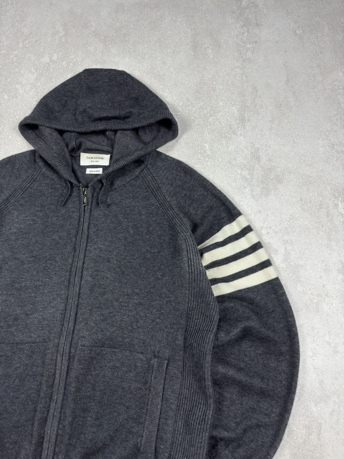 Thom Browne Thom Browne Wool Gray Zip Hoodie Classic Japan Pullover Size US L / EU 52-54 / 3 - 6 Thumbnail