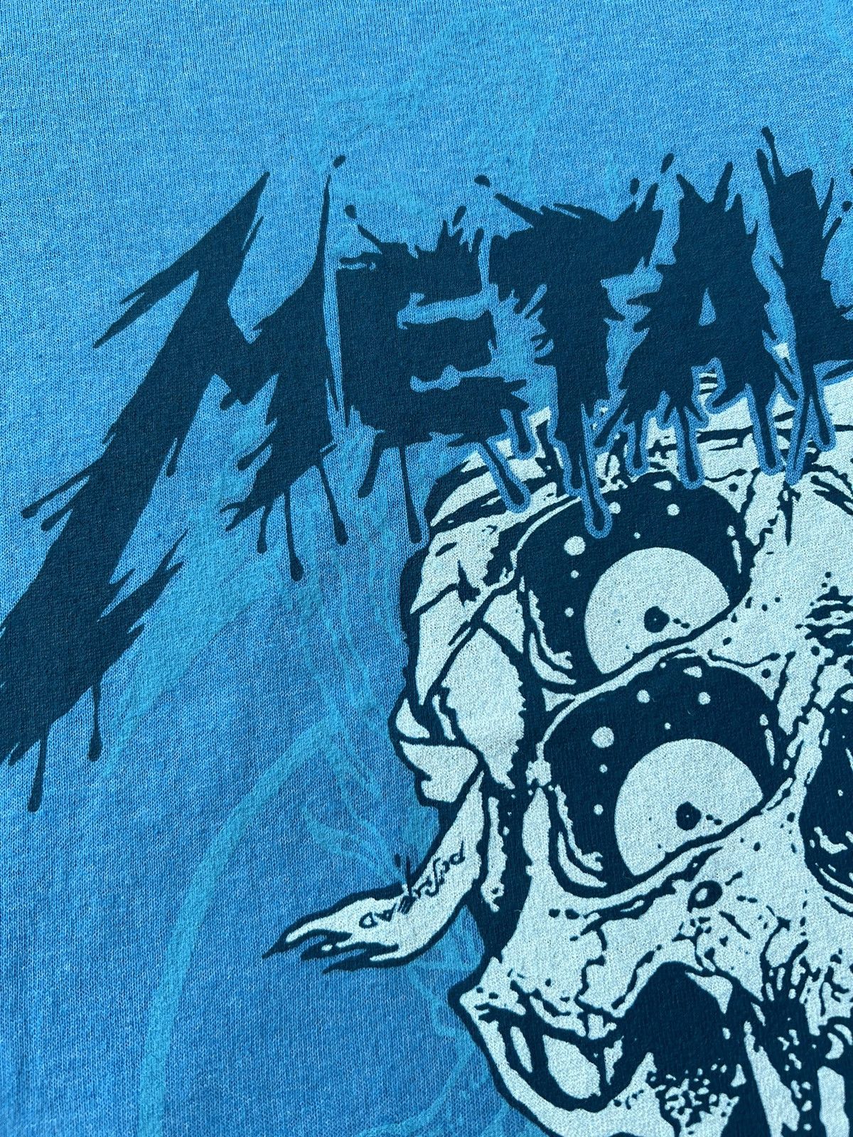 Band Tees Vintage 2010s Metallica Pushead Women Blue T-shirt Size M / US 6-8 / IT 42-44 - 5 Thumbnail