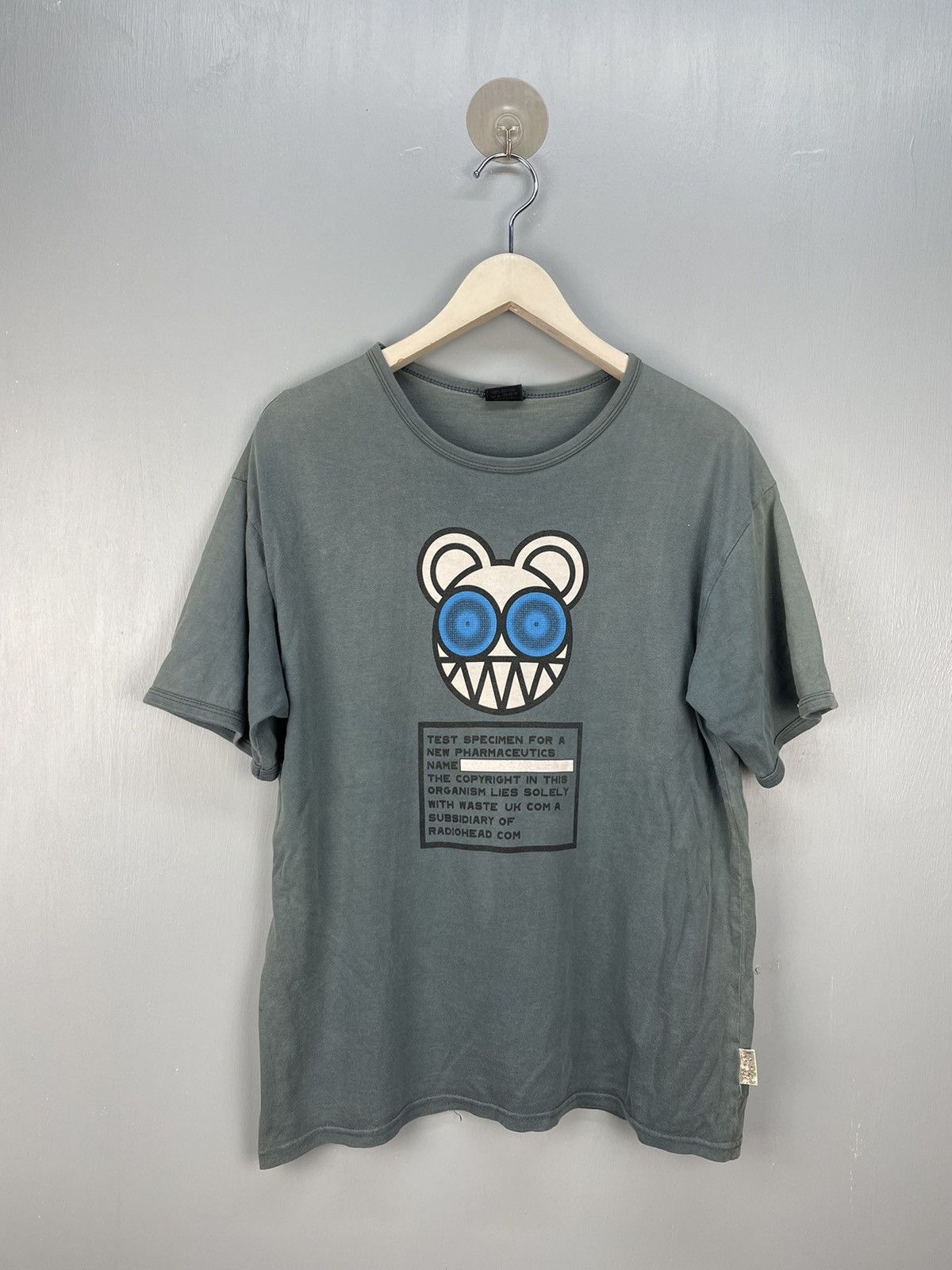 image of Band Tees x Vintage 90's Radiohead Britpop Band Promo T Shirt in Blue, Men's (Size Large)