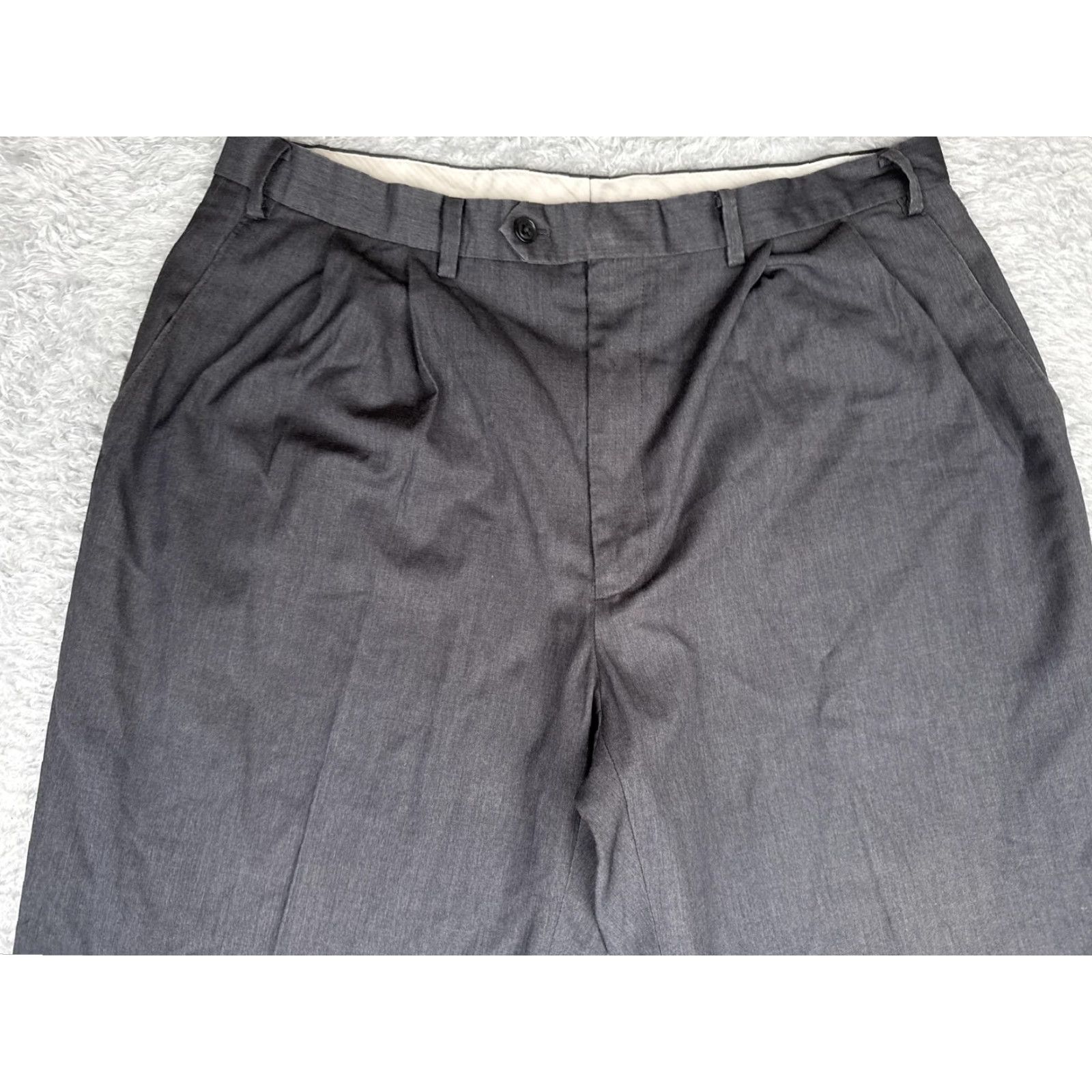 Ralph Lauren Lauren Ralph Lauren Pants Men 36x32 Gray Dress Pleated Straight Leg Office Rayon Size US 36 / EU 52 - 4 Thumbnail