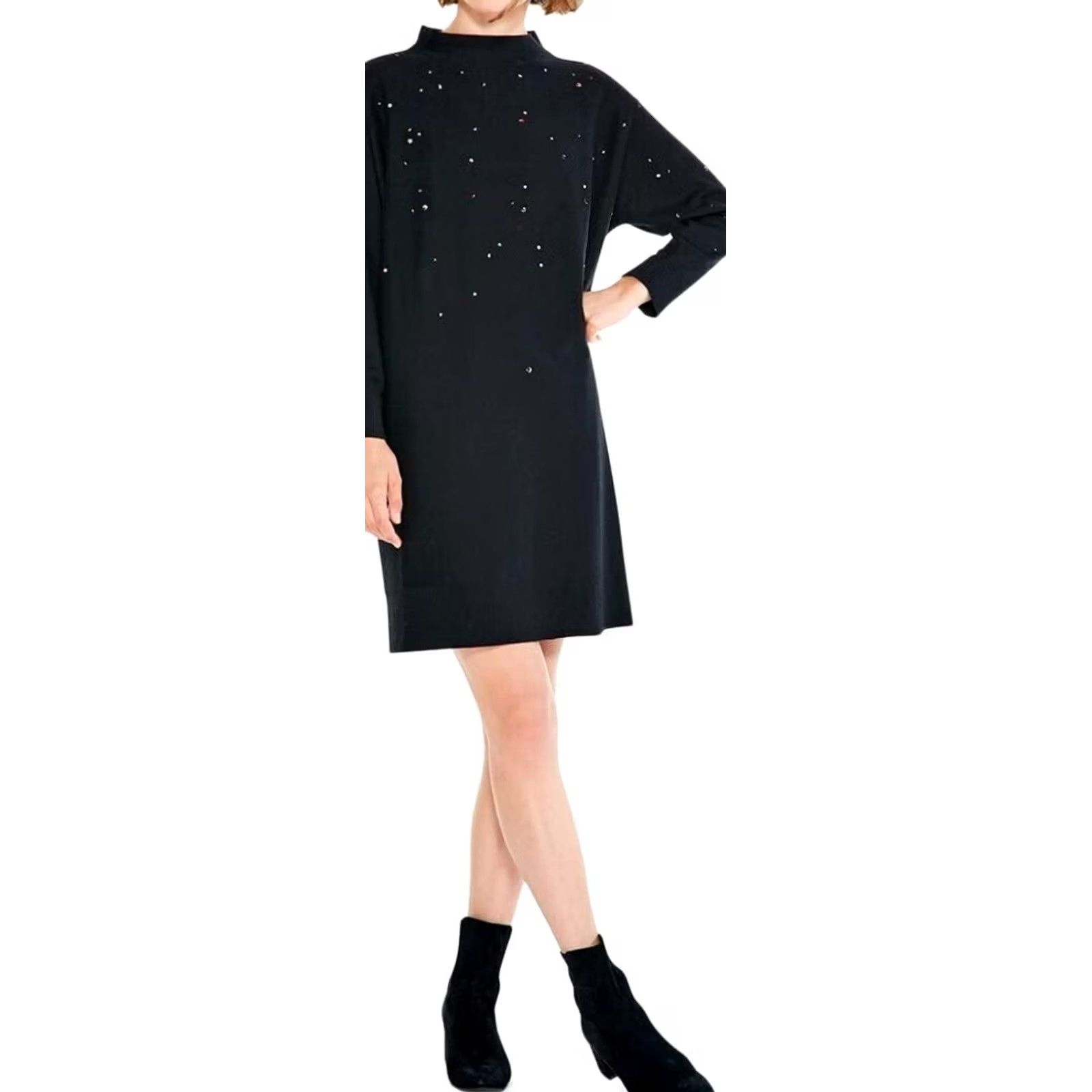 NIC+ZOE NIC+ZOE Women’s Shift Dress Dolman Sleeve Knit NWT sz M Black Onyx 90s Party/Cocktail Cocktail Party Dress Size M / US 6-8 / IT 42-44 - 2 Thumbnail