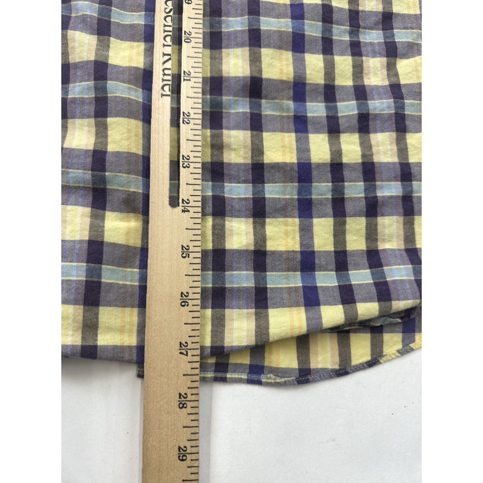 J.Crew VINTAGE J.Crew Shirt Mens Medium Yellow Blue Summer Plaid Button Up Long Sleeve Size US M / EU 48-50 / 2 - 5 Thumbnail