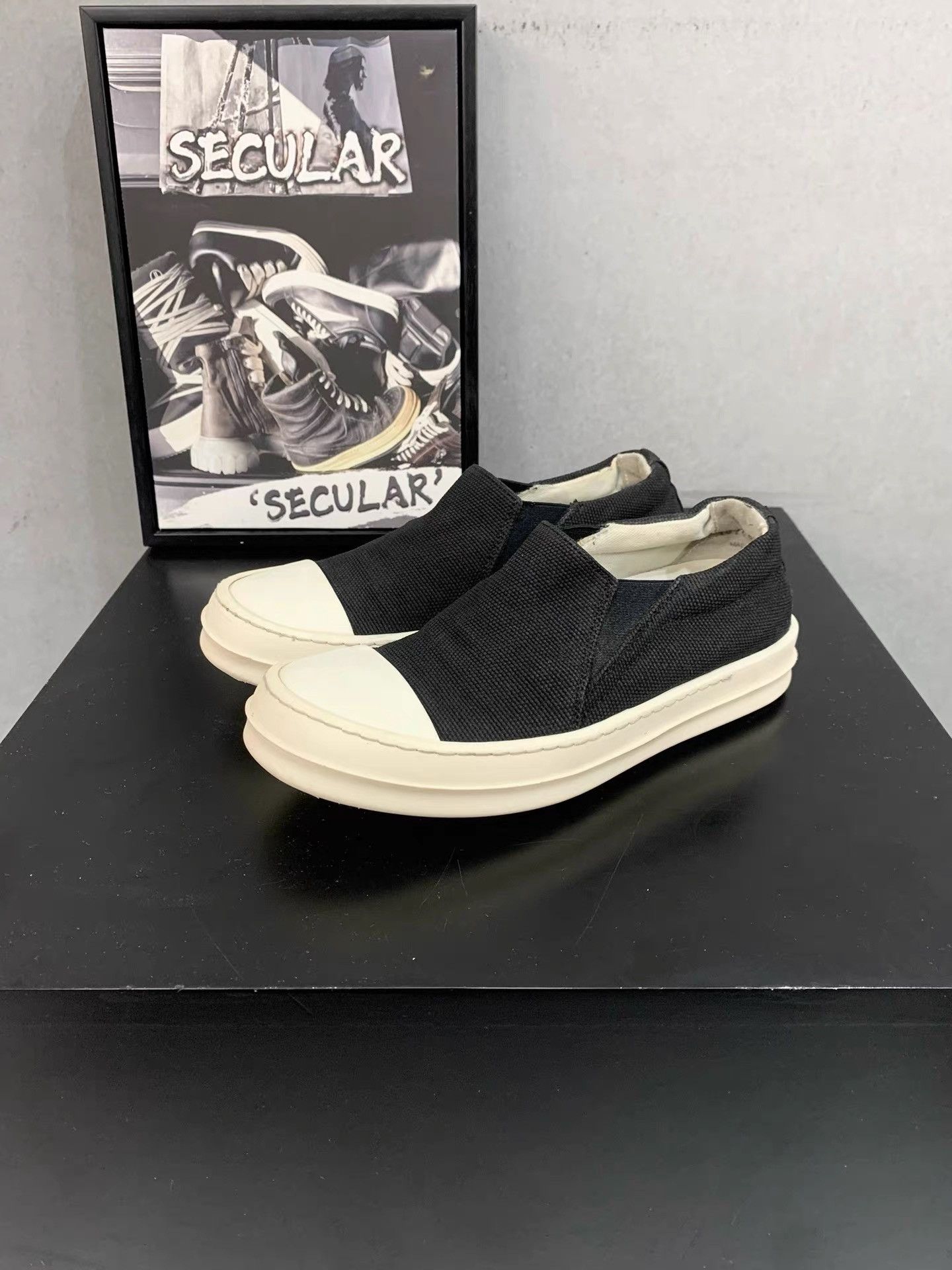 Rick Owens Rick Owens Black White Slip-on Casual Shoes K34 Size US 6 / IT 36 - 4 Thumbnail