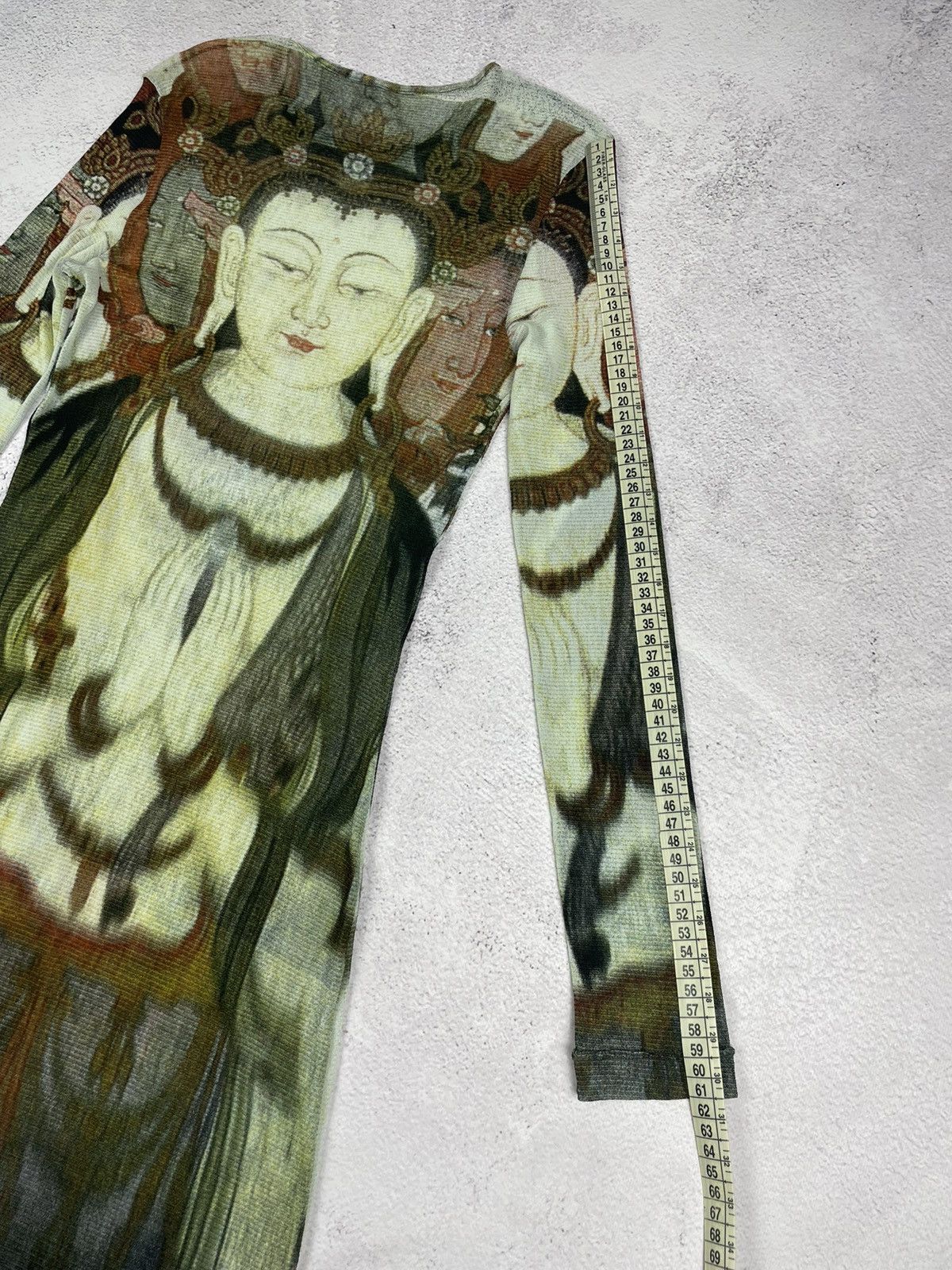 Vivienne Tam Vivienne Tam Floor Length 1997 Long Sleeve Mesh Buddha Dress Size XS / US 0-2 / IT 36-38 - 22 Thumbnail
