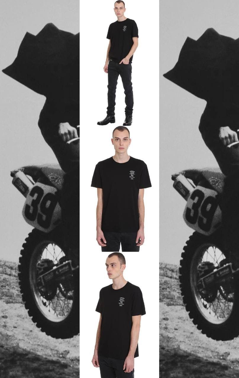 image of Raf Simons Burning Down The House Embroidered T-Shirt in Black, Men's (Size Medium)