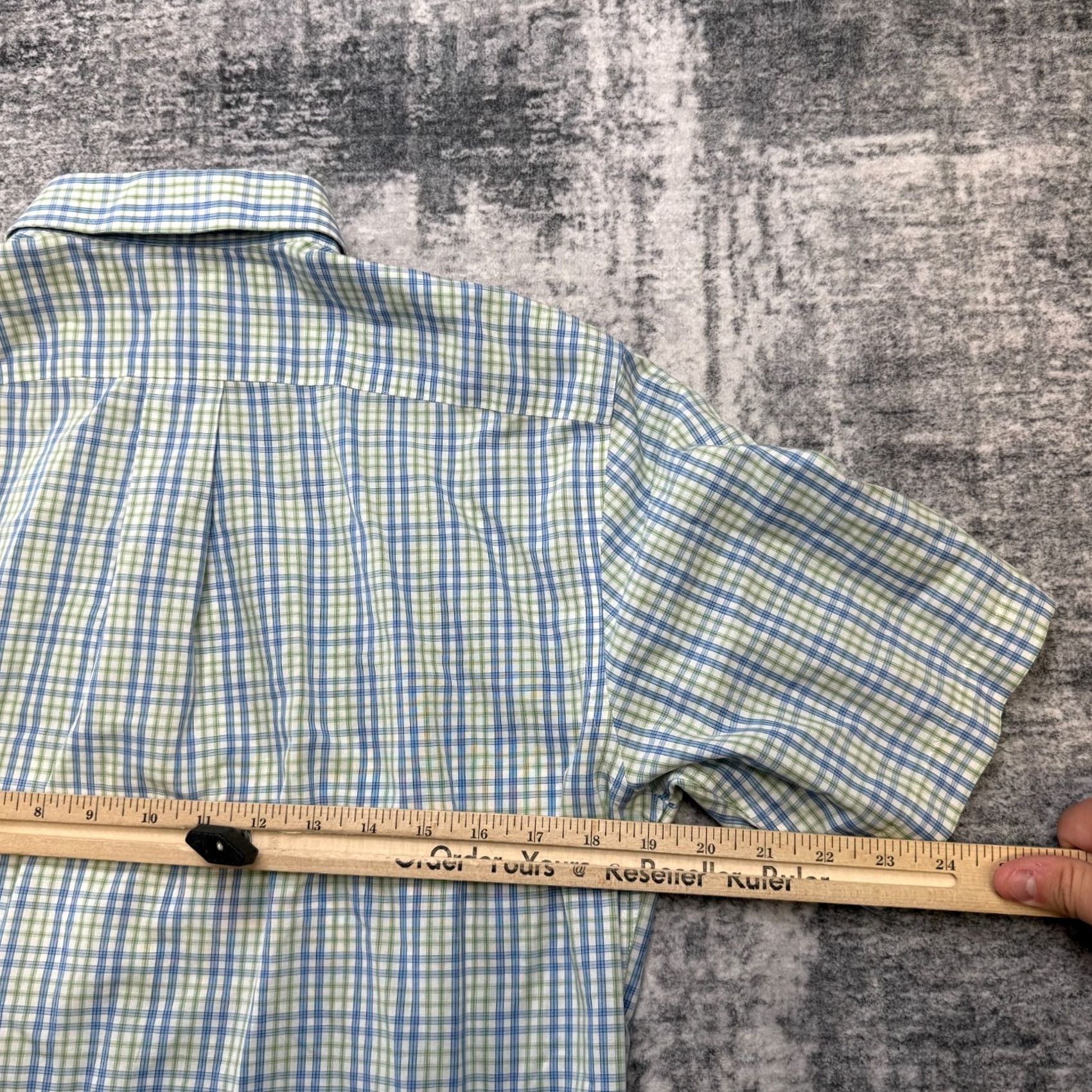 Vintage L.L. Bean Shirt Mens Small Blue Green Plaid Wrinkle Resistant Button-Up Collared Short Sleeve Size US S / EU 44-46 / 1 - 7 Thumbnail