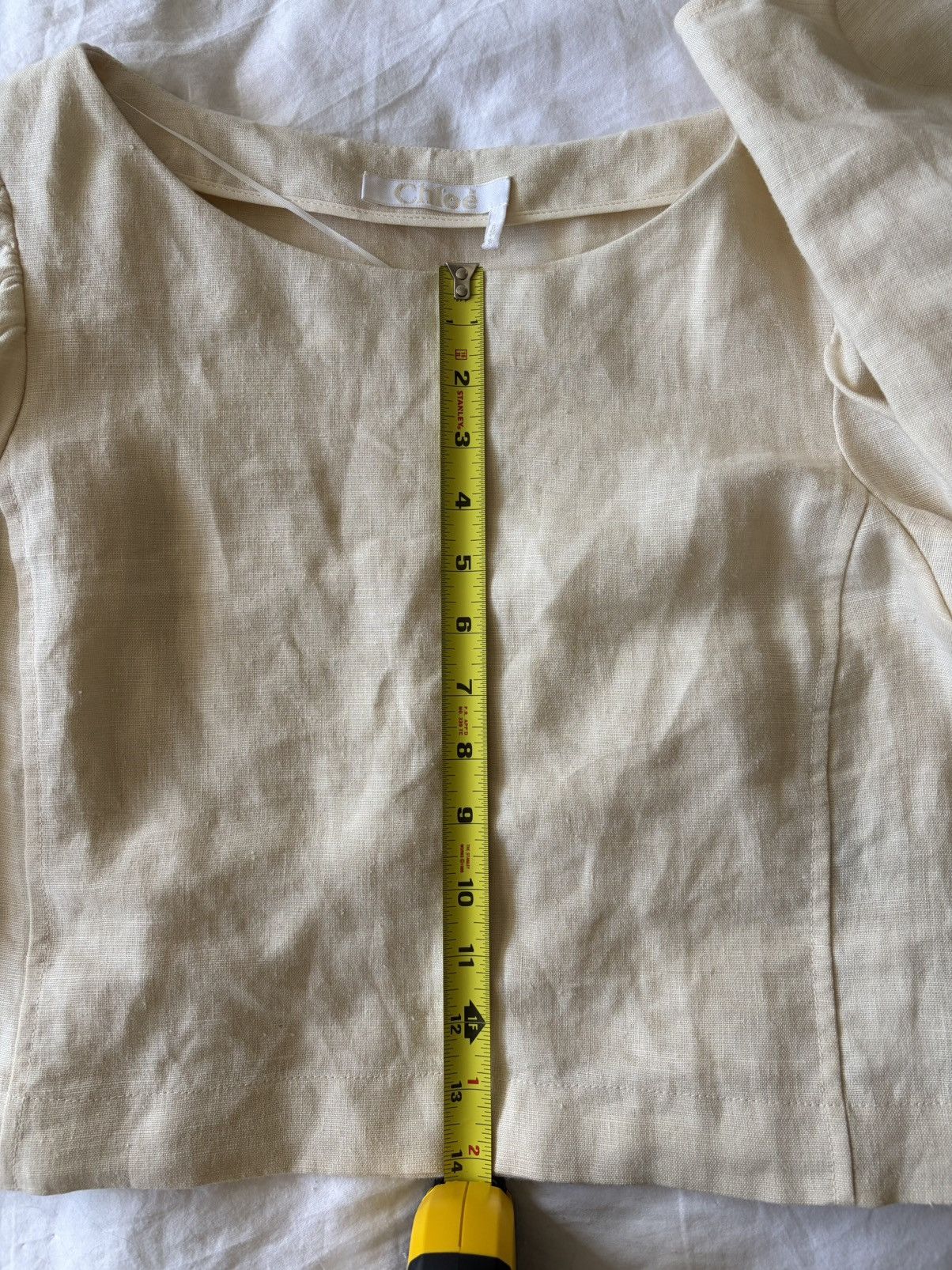 Chloe Chloe puff sleeve linen crop top Size S / US 4 / IT 40 - 6 Thumbnail