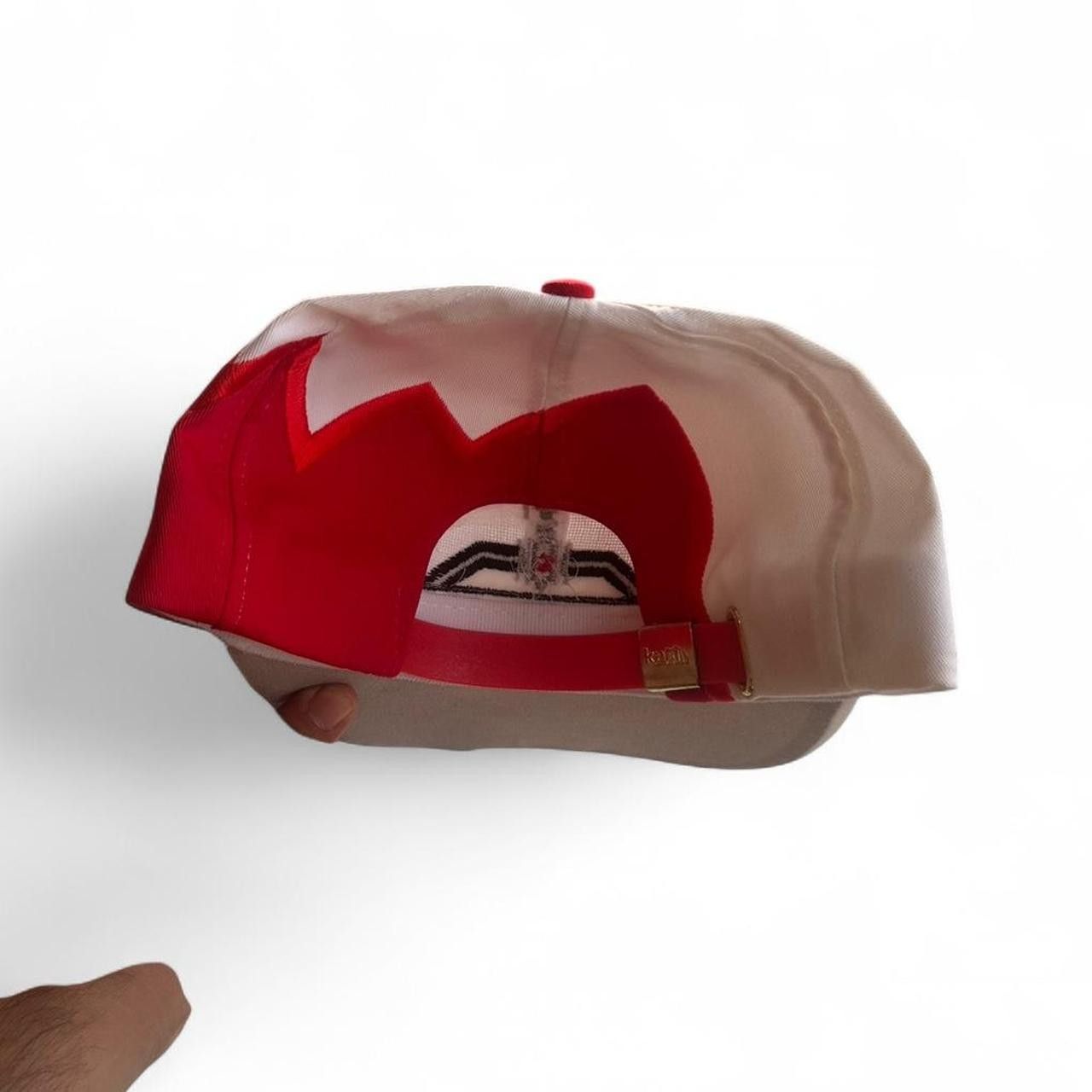 Vintage Vintage 80s Arco SHARKTOOTH hat white and red RARE VTG SHARK Size ONE SIZE - 4 Thumbnail