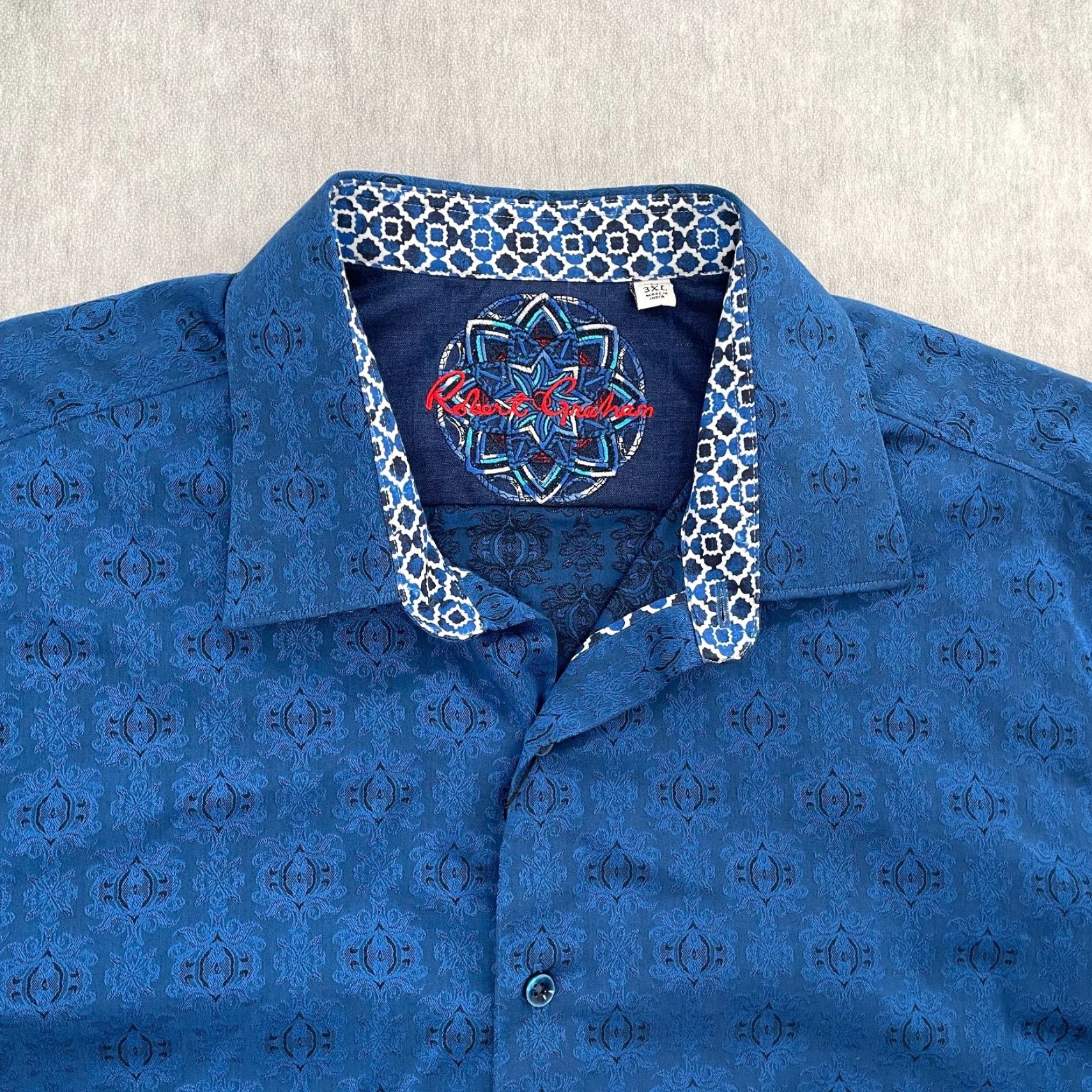 Robert Graham VINTAGE Robert Graham Shirt Men Long Sleeve Button-Up Collared Paisley Blue 3XL Size US XXL / EU 58 / 5 - 3 Thumbnail