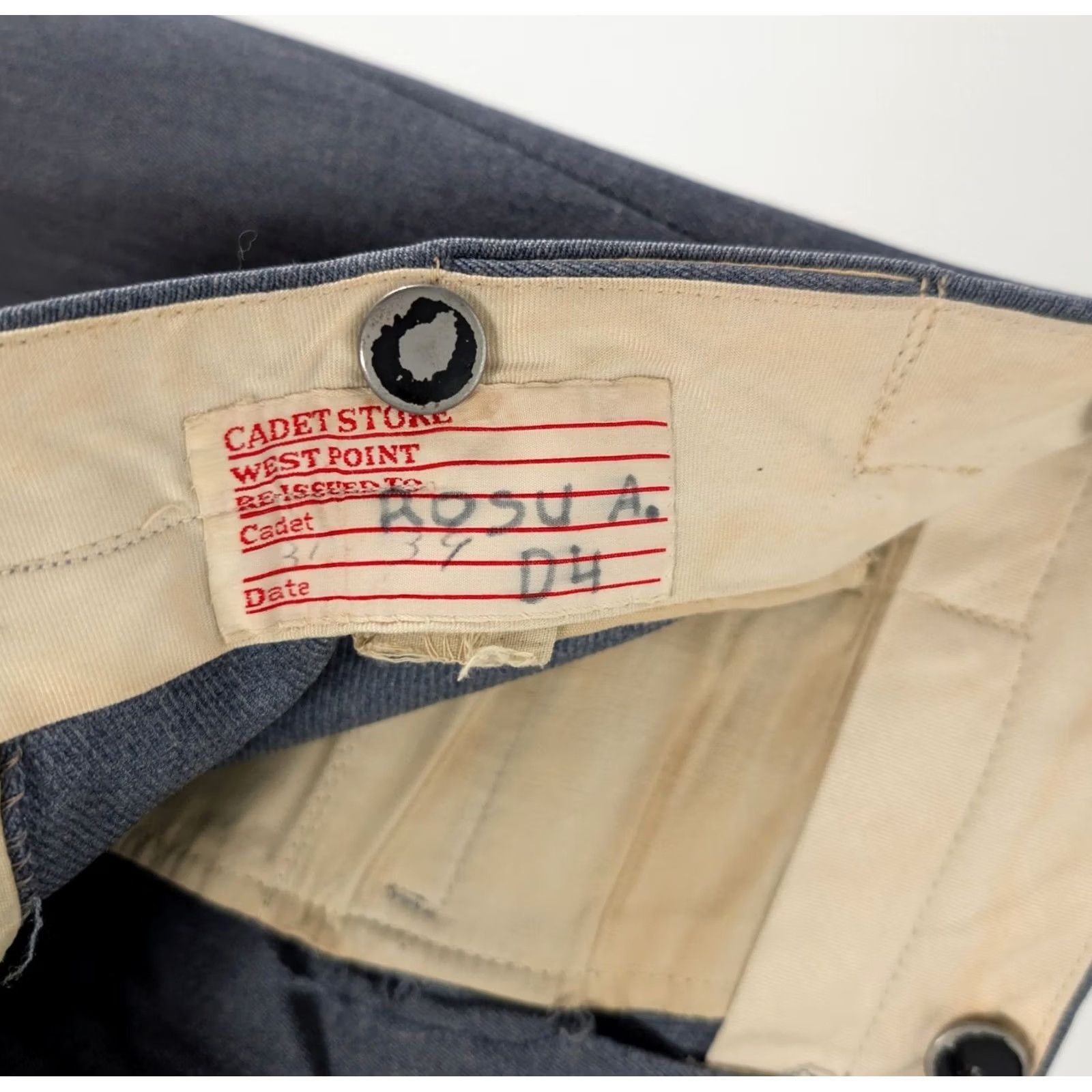 Vintage West Point Cadet Store Trousers 30x32 Grey Heavy Twill Uniform USMA Scovill Vtg Size US 30 / EU 46 - 4 Thumbnail