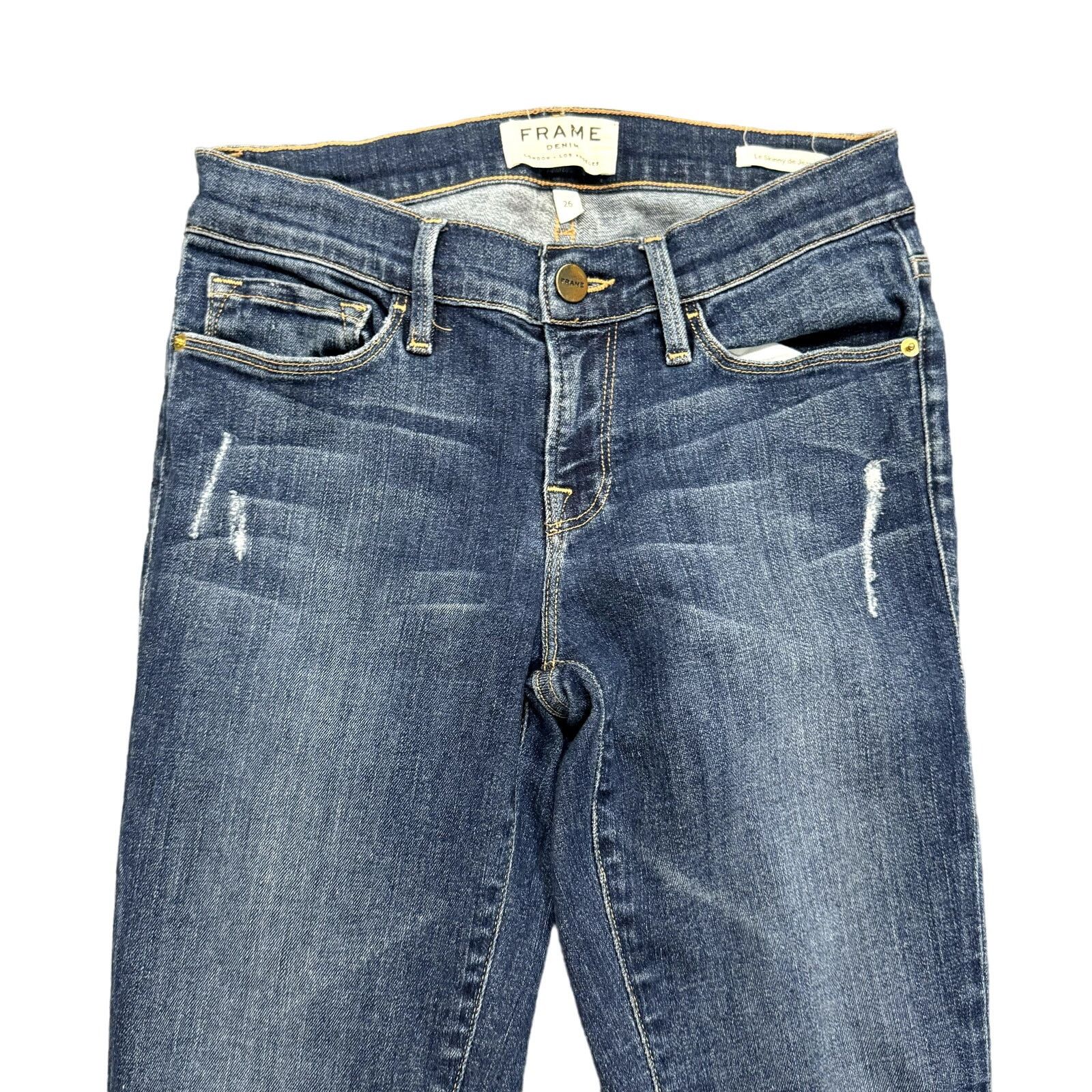 Frame Frame Denim Le Skinny de Jeanne Ripped Jeans in Blue Size 26 Size 26" / US 2 / IT 38 - 3 Thumbnail