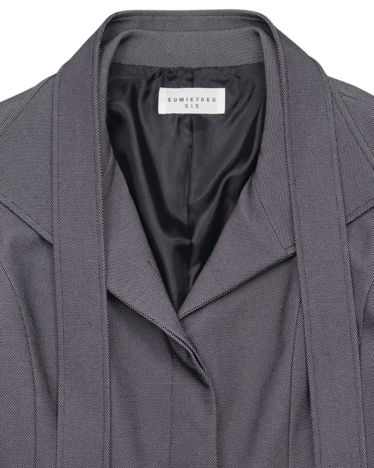 Japanese Brand 2000S KUMIKYOKU SIS TEXTURED GRAY TAILORED BELTED JACKET Size M / US 6-8 / IT 42-44 - 4 Thumbnail