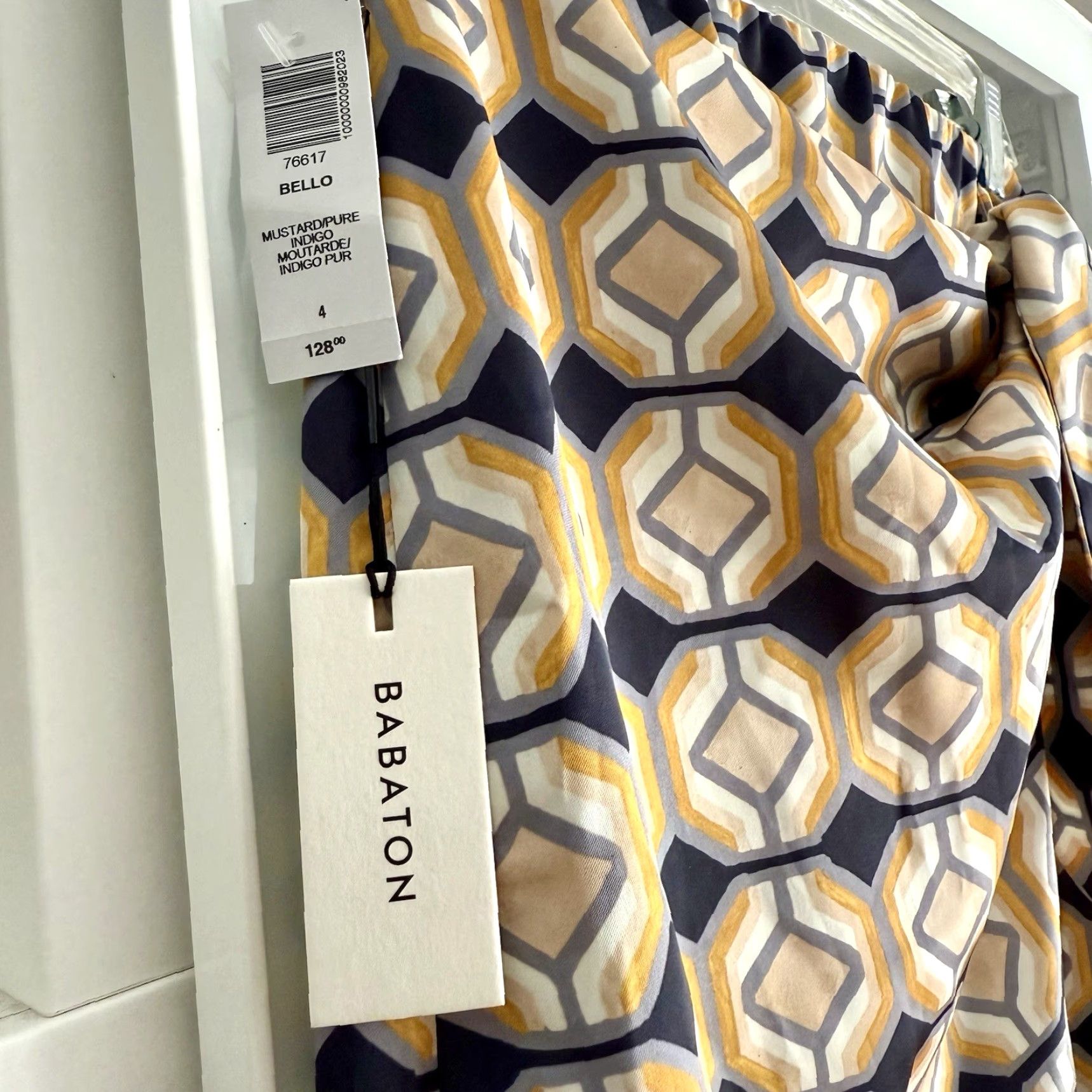 Aritzia Aritzia Babaton Bello Sarong Style Midi Skirt Mustard/Pure Indigo Size 4) Size 27" / US 4 / IT 40 - 6 Thumbnail