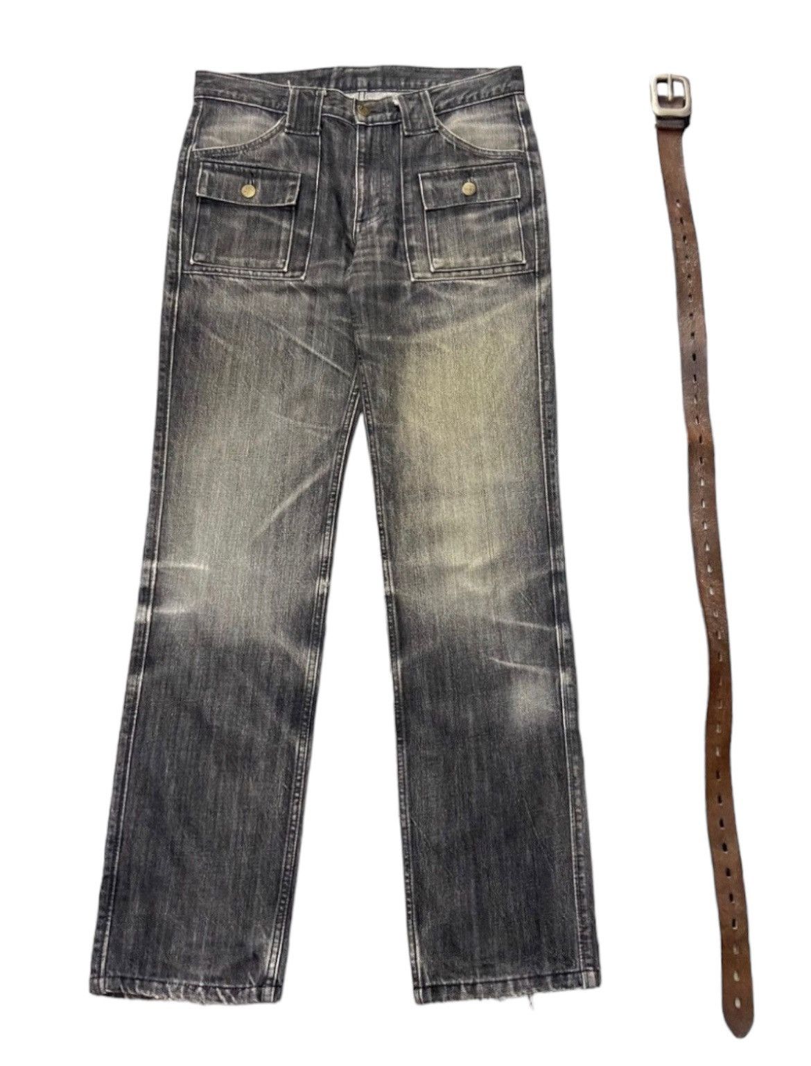 Edwin × Lee × Levi's Vintage Lee Bush Denim Pants With Leather Belt Size US 32 / EU 48 - 3 Thumbnail