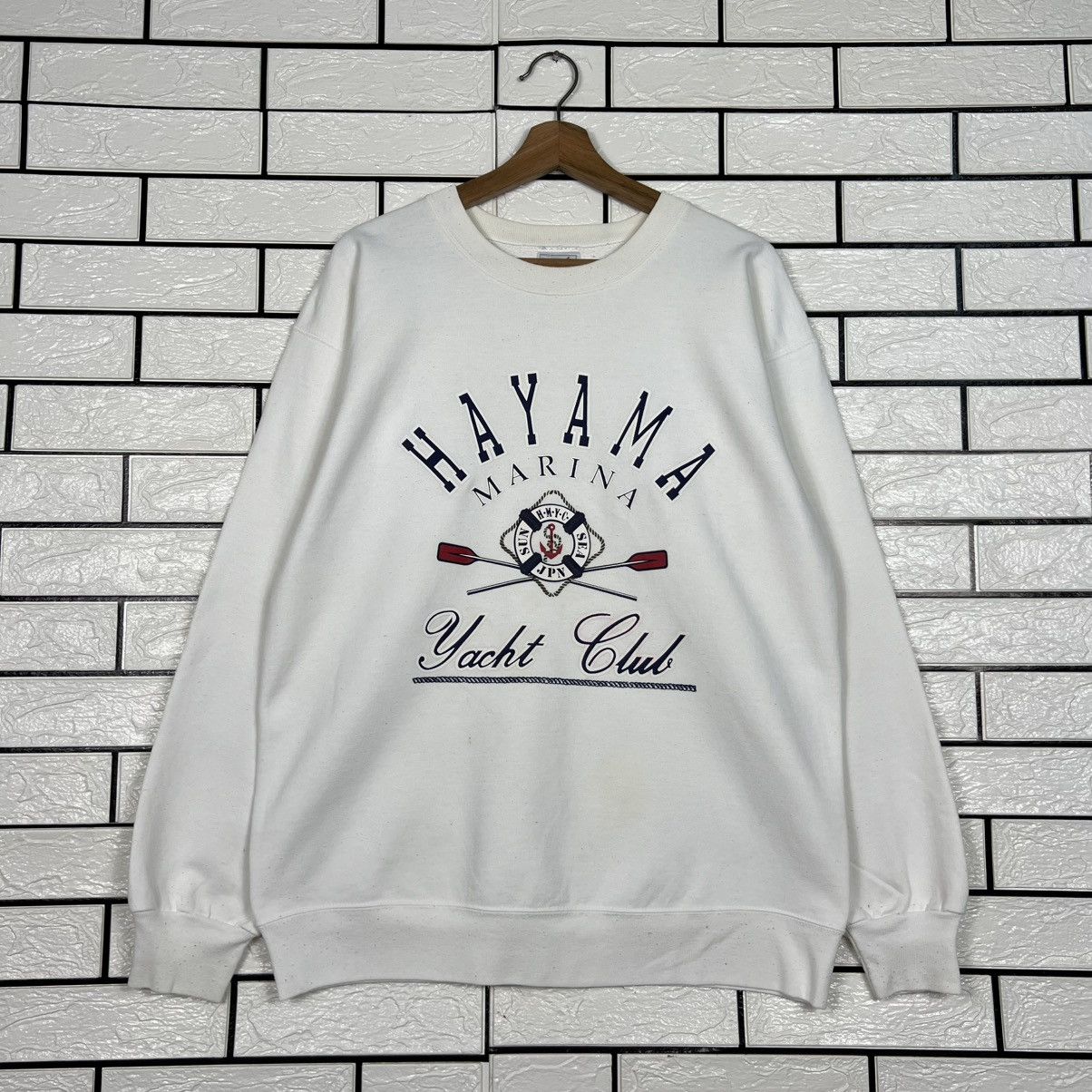 Vintage 90's HAYAMA MARINA Yacht Club Big Logo Sweatshirt #4016-C183 Size US L / EU 52-54 / 3 - 1 Thumbnail