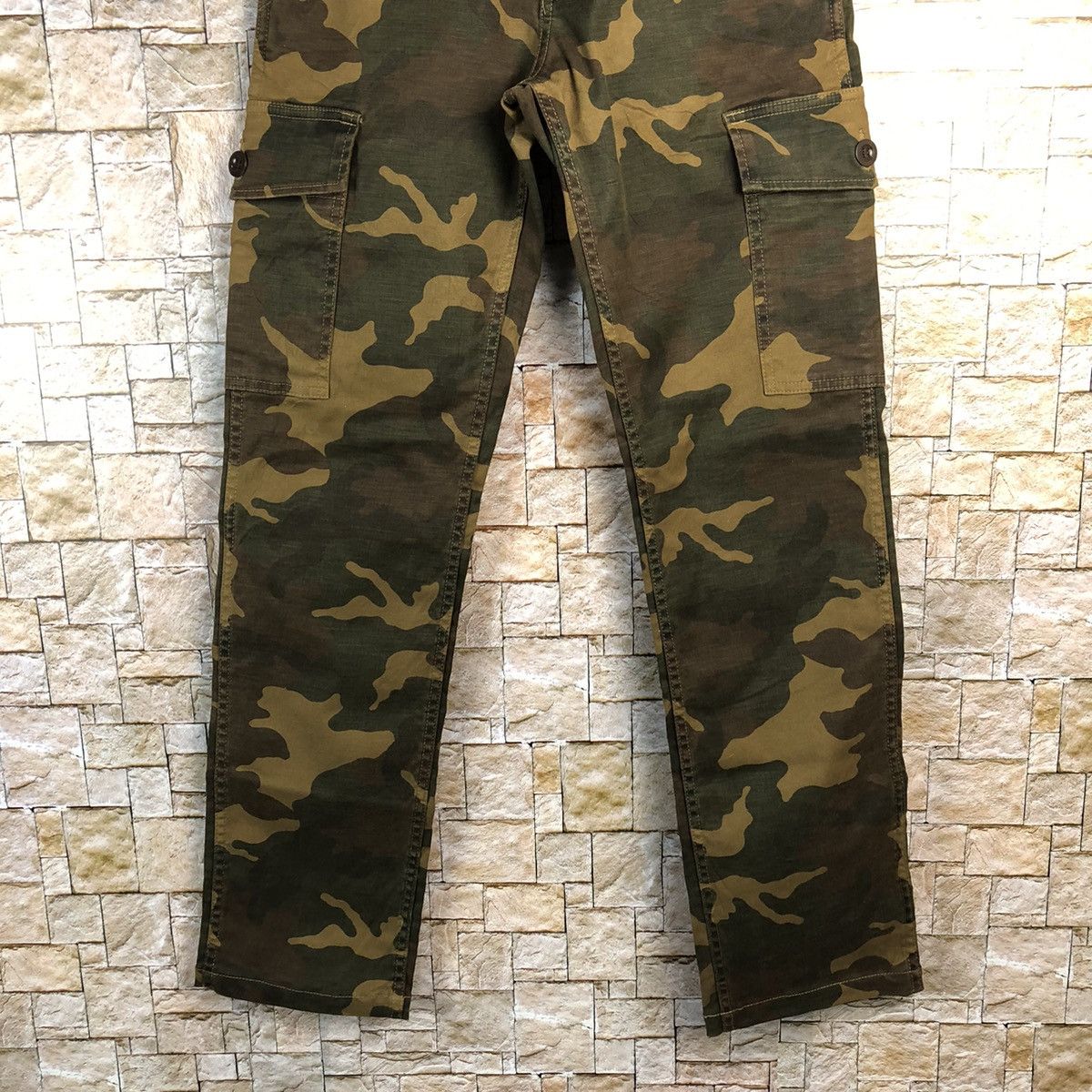 Johnbull John Bull Camo utility military japan Brown Pants #A156 Size US 28 / EU 44 - 3 Thumbnail