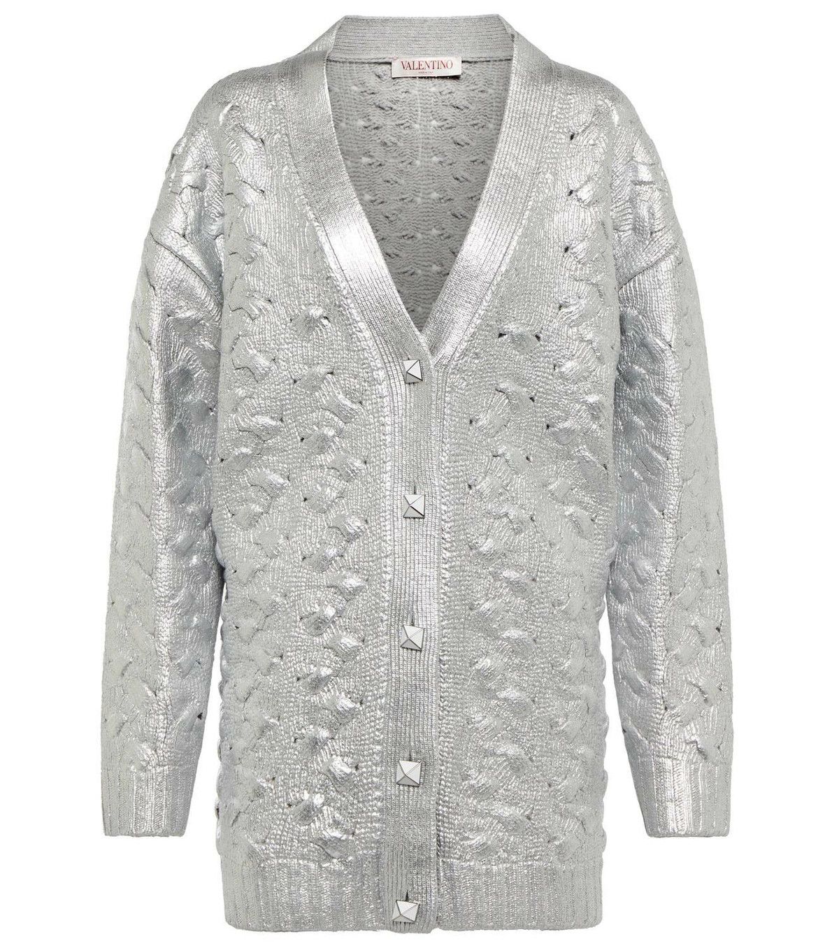 Valentino o1y0326 Cardigan in Silver Size S / US 4 / IT 40 - 1 Thumbnail
