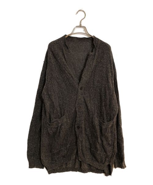 image of Yohji Yamamoto Silk Linen Knit Cardigan in Brown, Men's (Size Large)