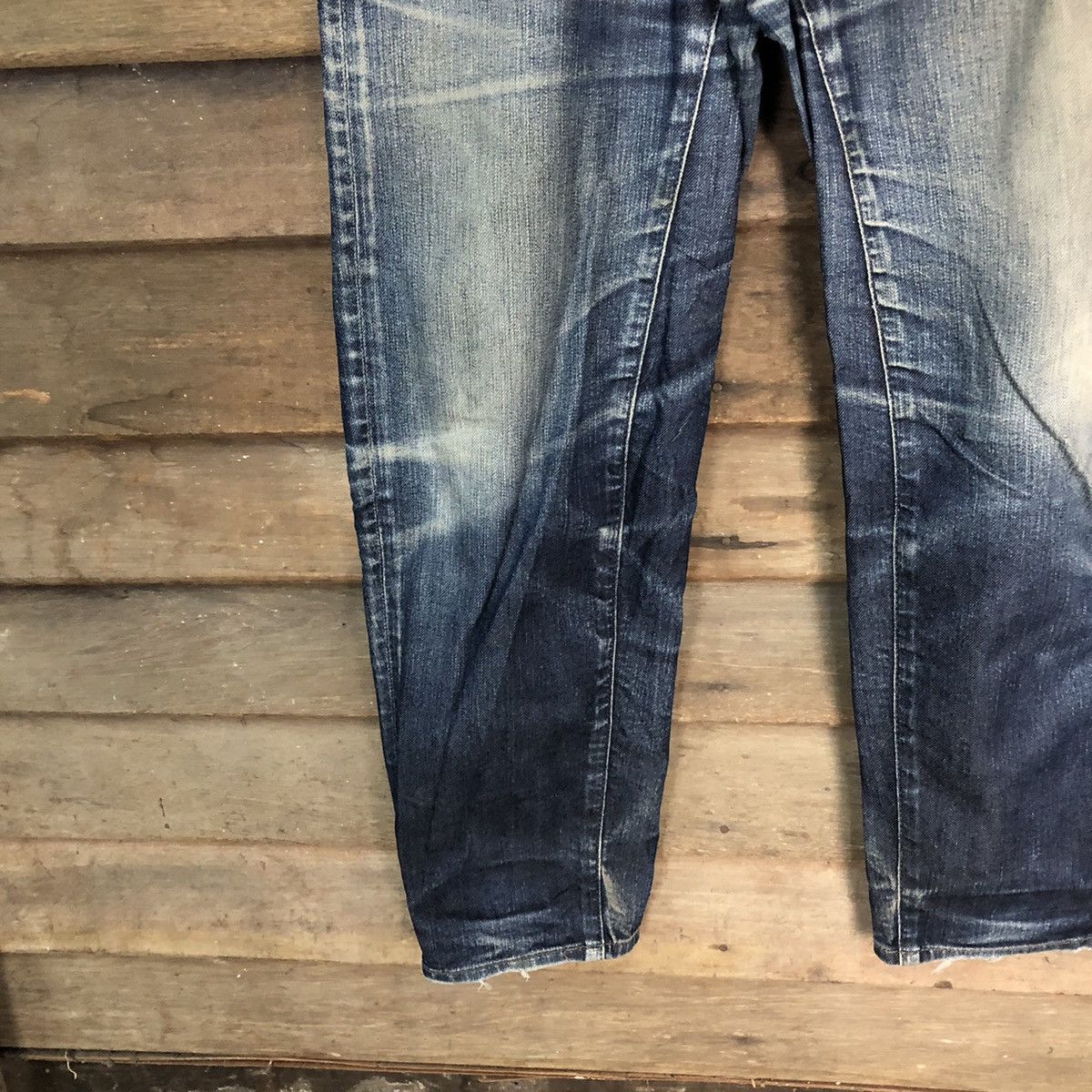 Japanese Brand Uniqlo Jeans Blue faded Distressed Denim Pants #7328 Size US 27 - 7 Thumbnail