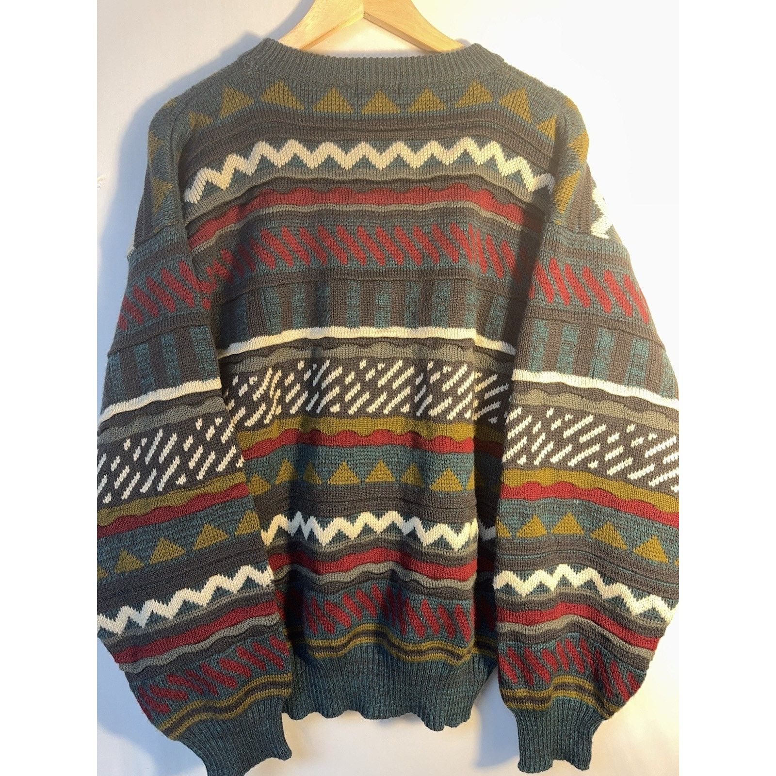 Other Stefano Men’s Vintage 90s Patterned Knit Sweater Oversized Size US XL / EU 56 / 4 - 4 Thumbnail
