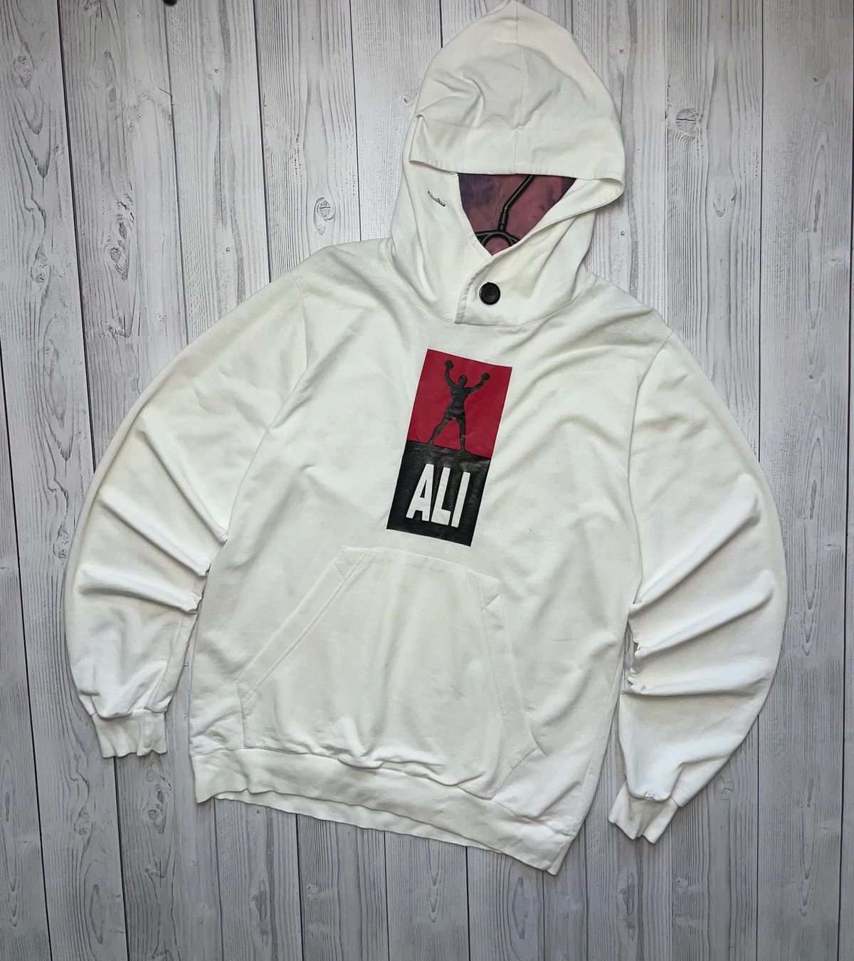Vintage Muhammad Ali hoodie logo white size L