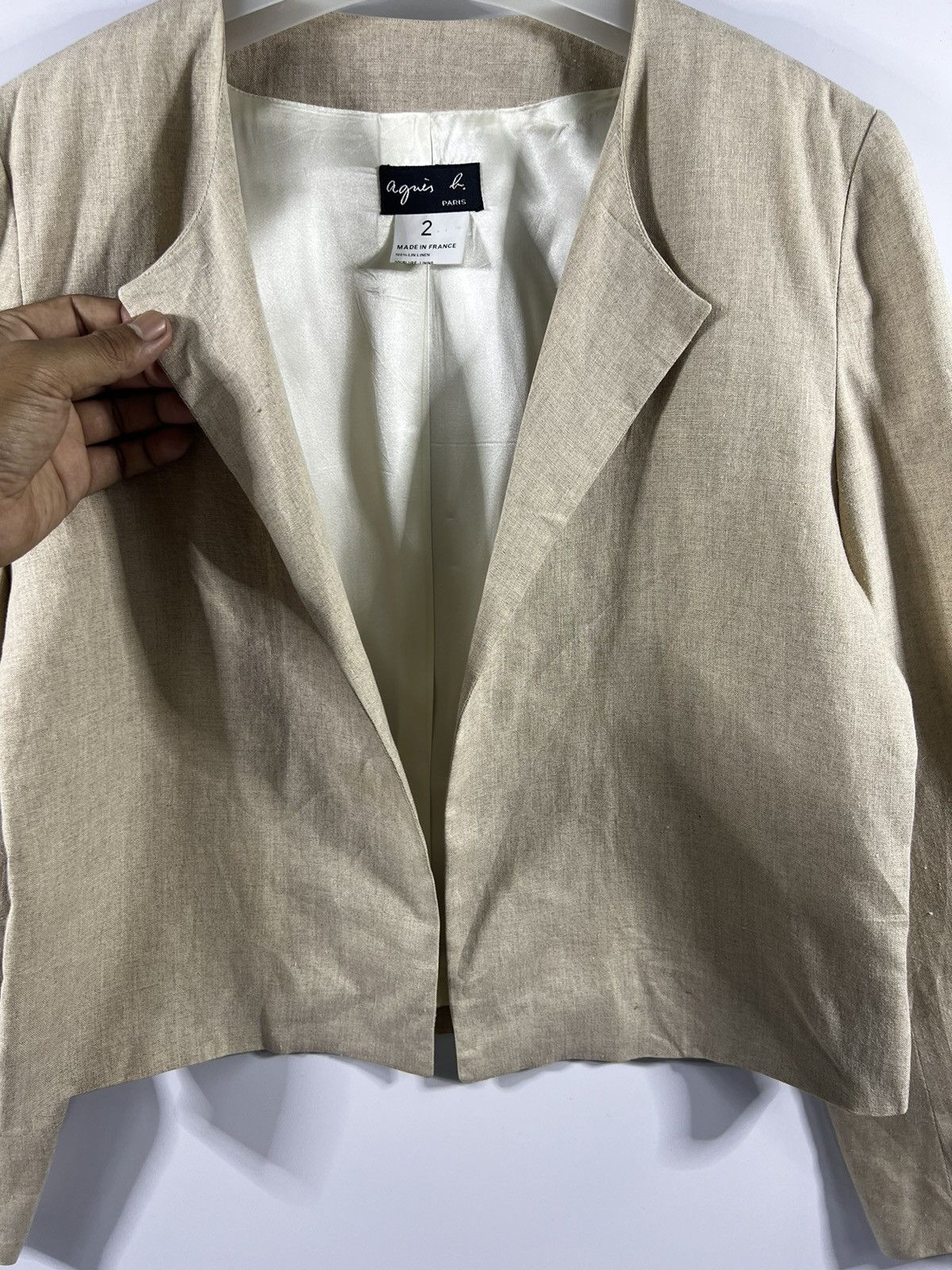agnes b. 🔥 Vintage Agnes b Made in France Buttonless Crop Jacket Size M / US 6-8 / IT 42-44 - 4 Thumbnail