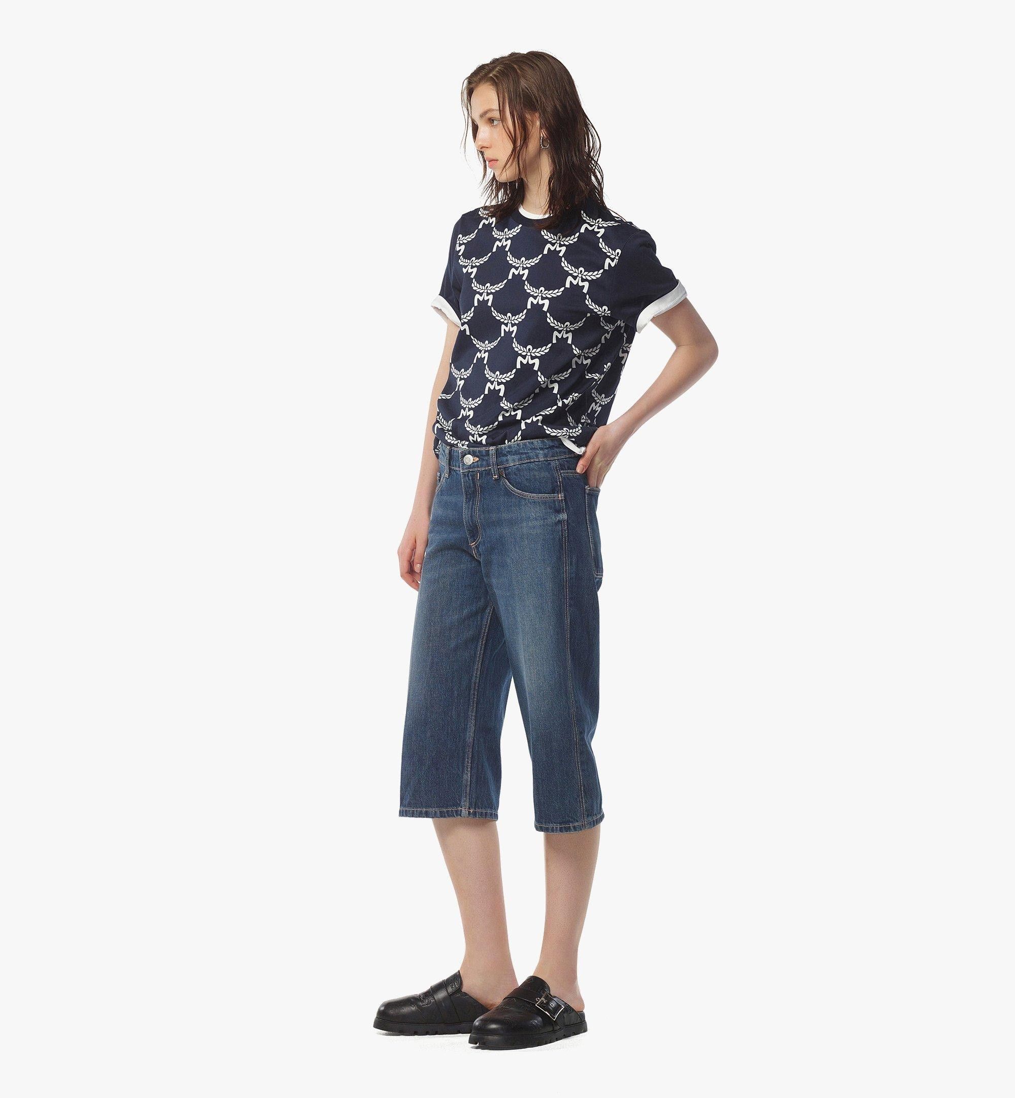 MCM o1mt1gz0126 Lauretos Monogram T-Shirt in Blue Size L / US 10 / IT 46 - 4 Thumbnail