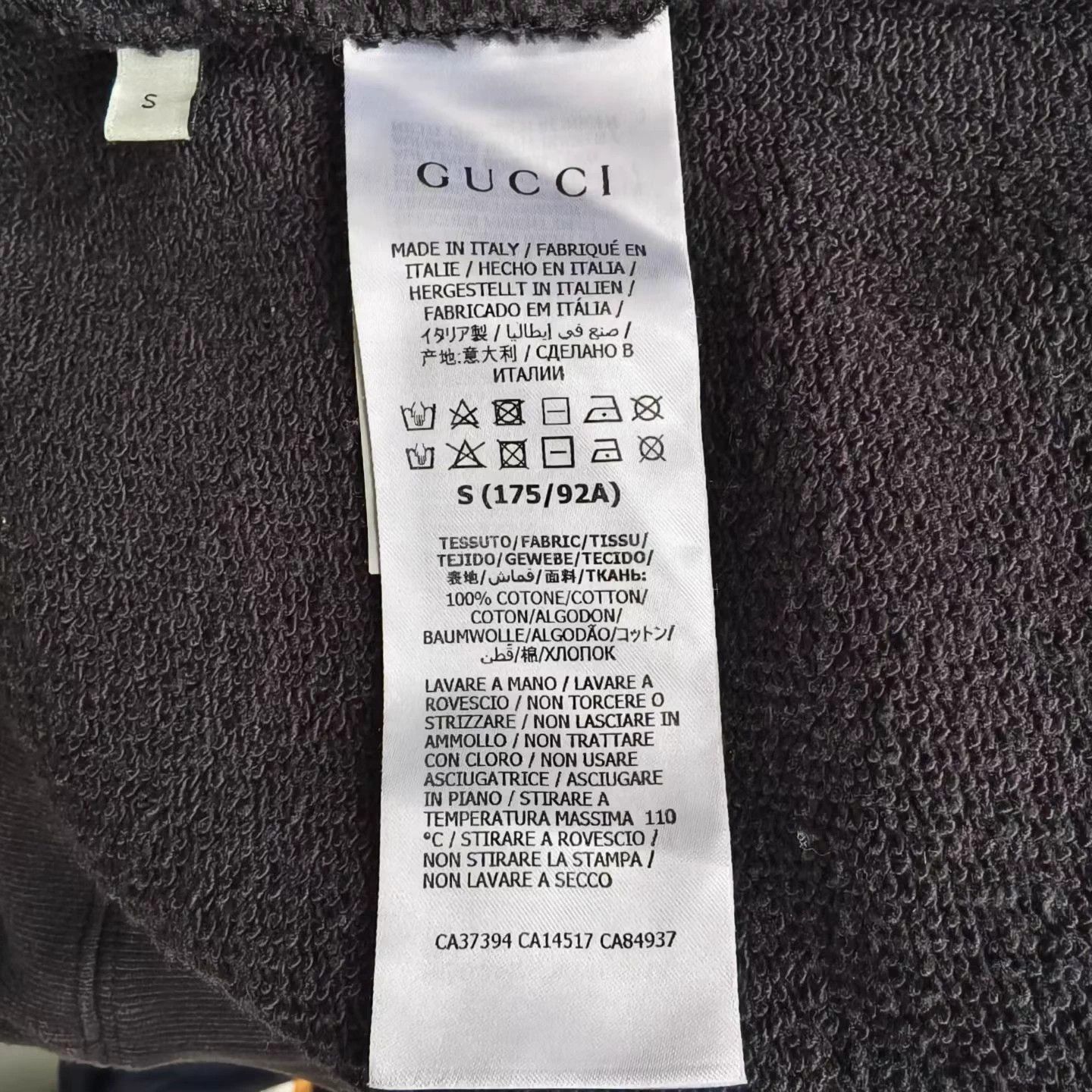 Gucci GUCCI logo print hoodie men's black size S Size US S / EU 44-46 / 1 - 4 Thumbnail