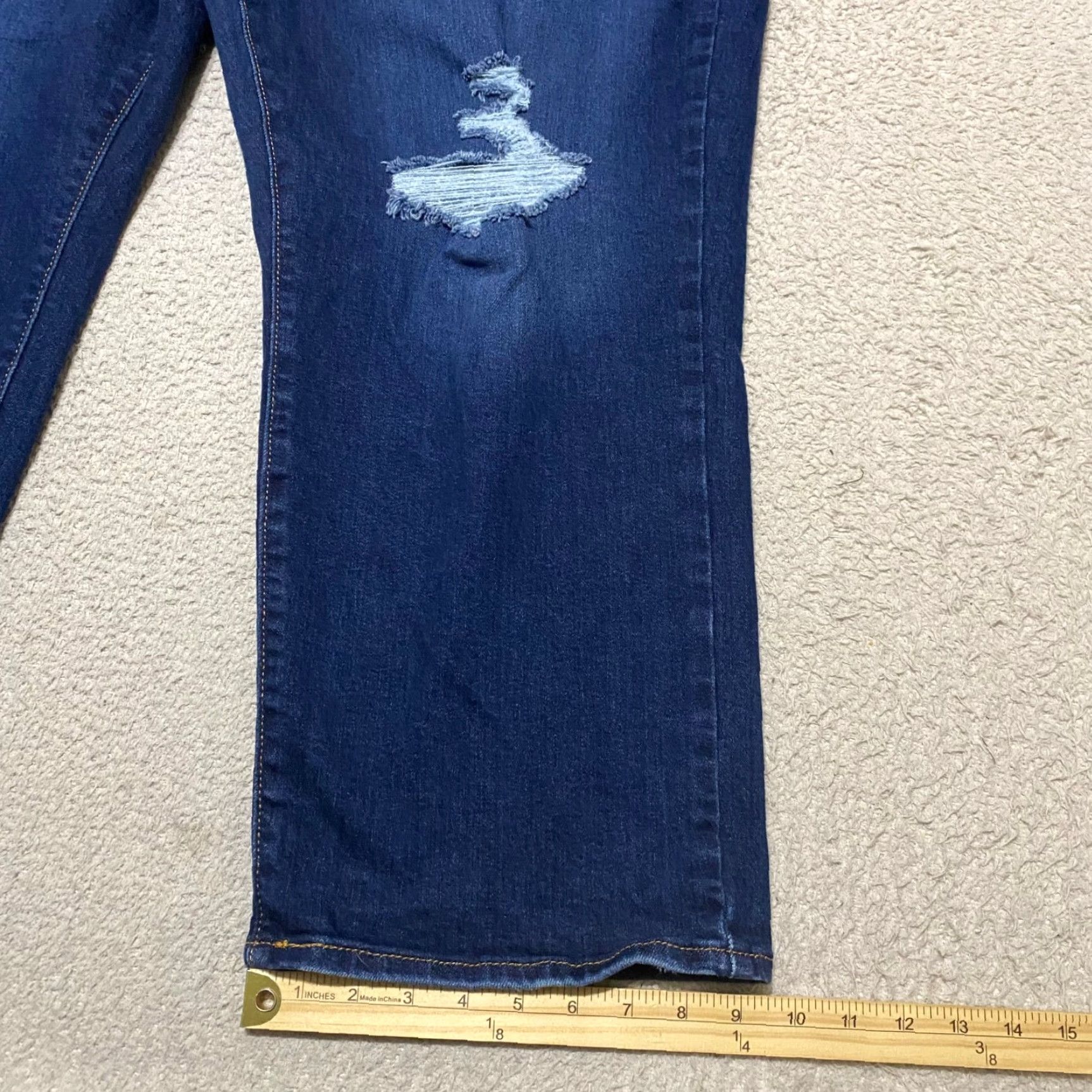 Levi's Levi's Jeans Womens 22W Plus Blue Denim Ribcage Straight Ankle Dark Distressed Size 40" / US 18 - 5 Thumbnail