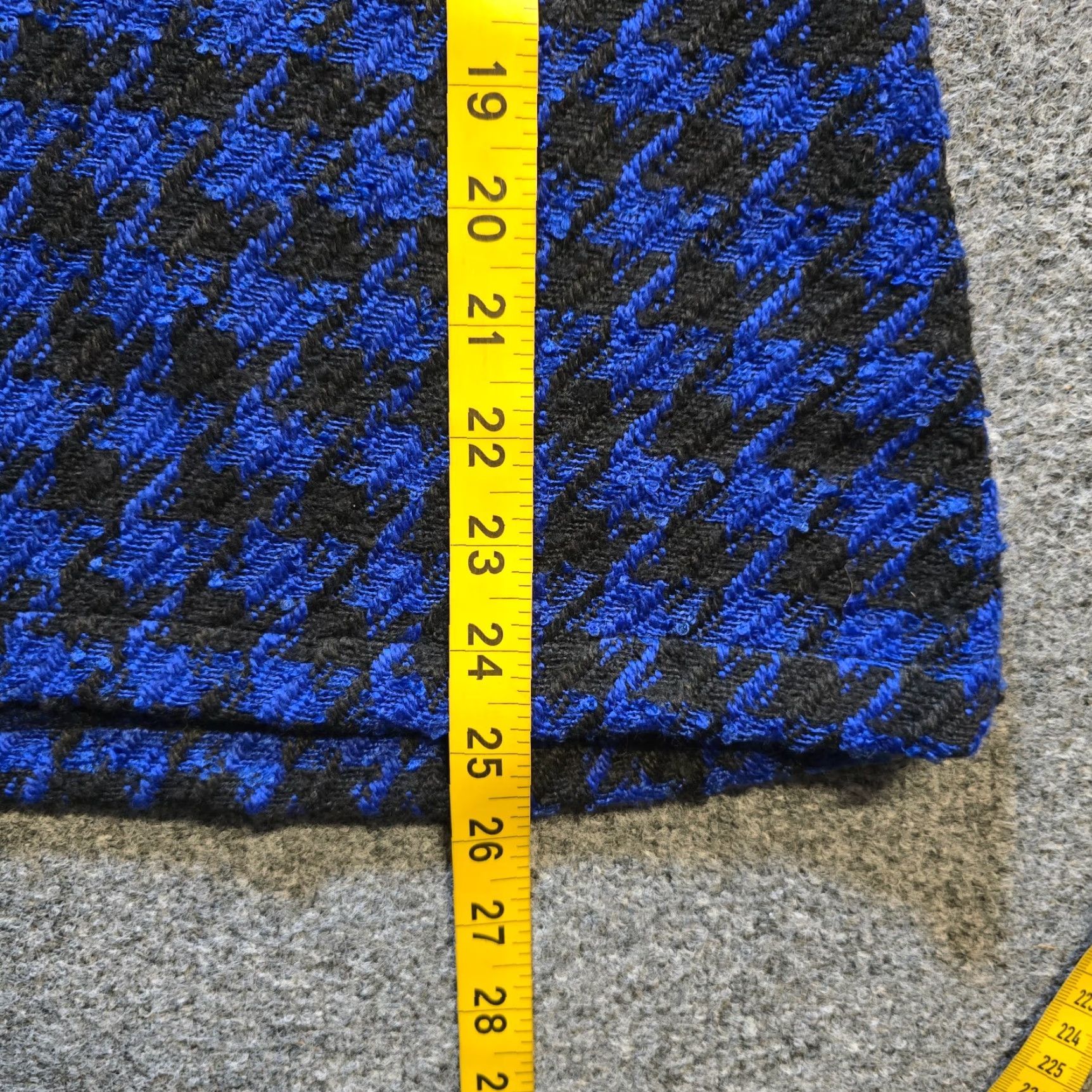 Vintage Lulu B Sweater Women XS Blue Black Houndstooth Cowl Neck Long Sleeve Casual Pullover Knit Heavyweight Winter Fall Spring Size XS / US 0-2 / IT 36-38 - 6 Thumbnail