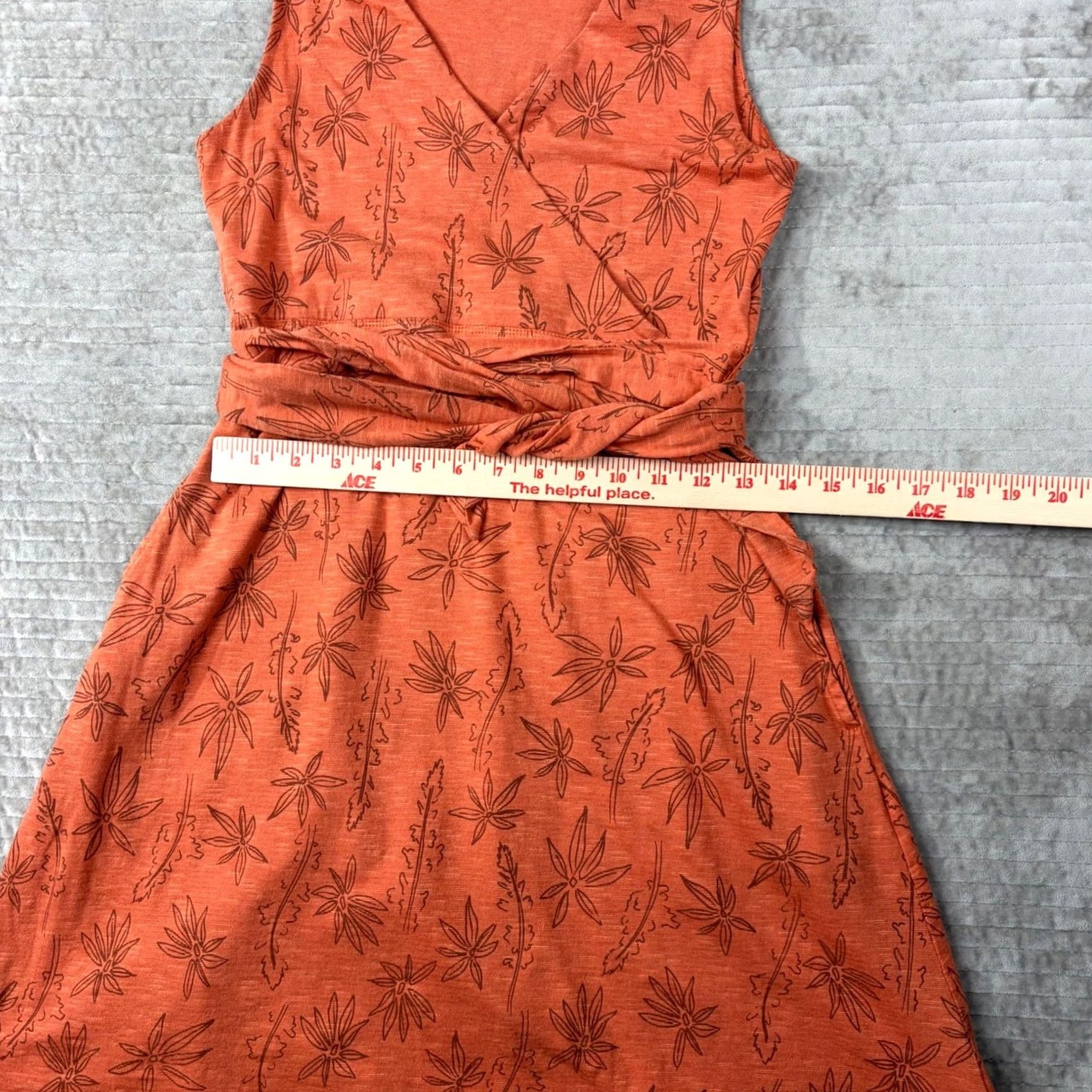 Toad&Co Toad&Co Womens Cue Sleeveless Dress Orange Floral Print Tie Waist S T1772801 Dress Size S / US 4 / IT 40 - 5 Thumbnail