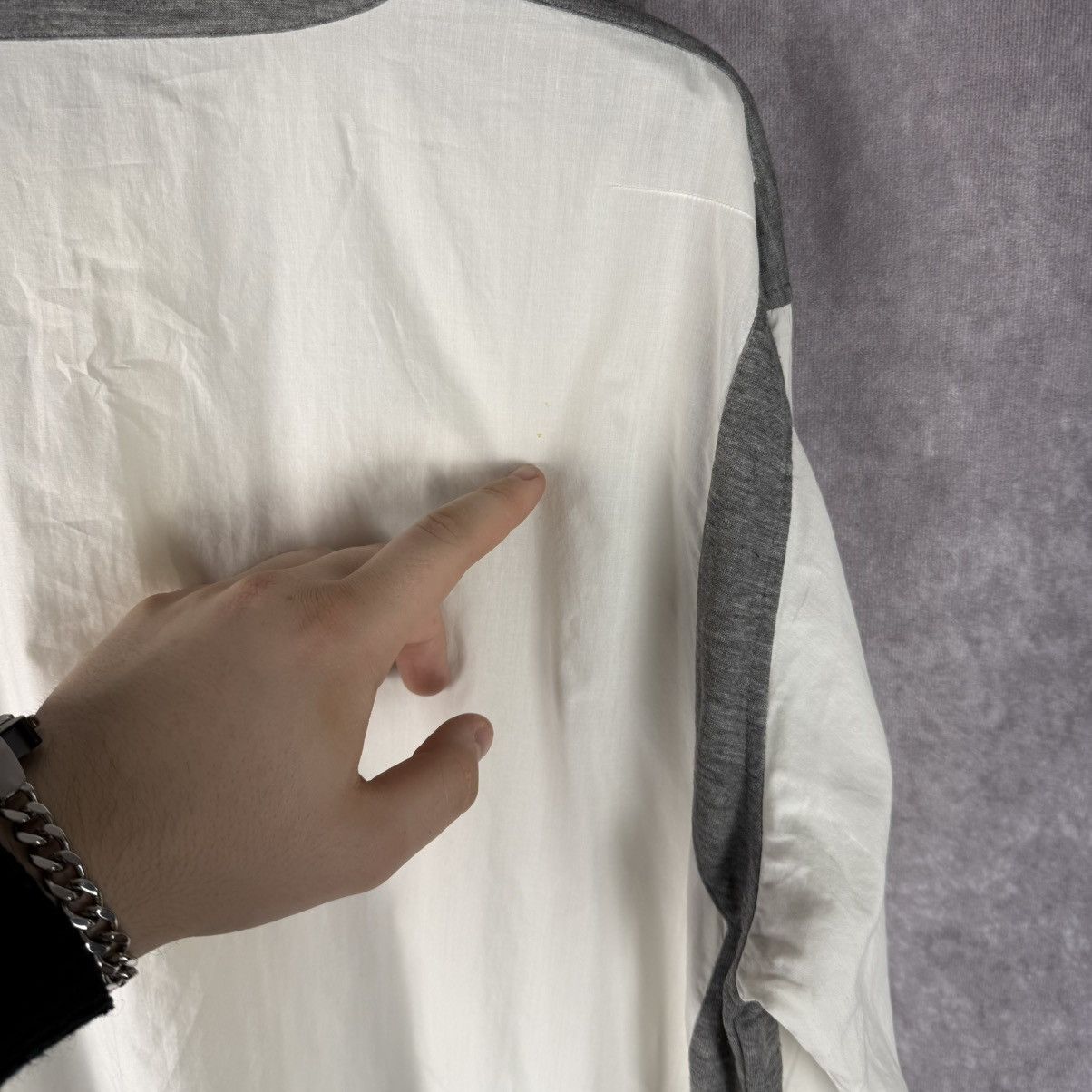 Dior × Hedi Slimane SS07 Dior Homme Grey Jersey Insert White Size US L / EU 52-54 / 3 - 7 Thumbnail