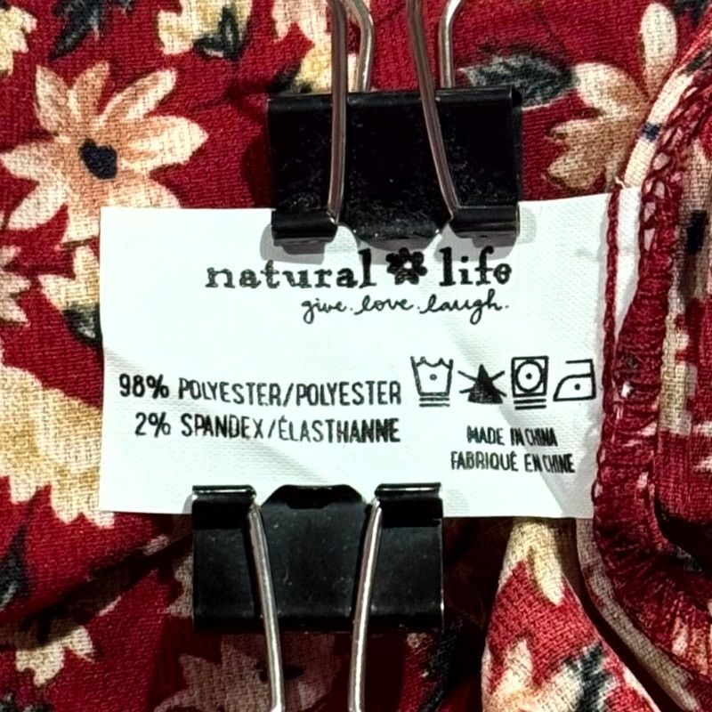 Other NWT Natural Life Tunic Top Oversized Button Up Red Floral OS Size ONE SIZE - 6 Thumbnail