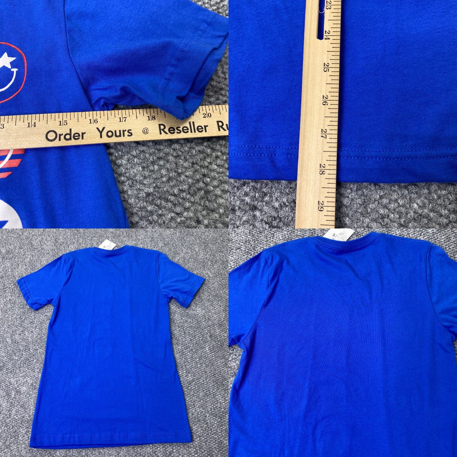 Vintage Peace Symbol Womens Shirt Small Blue Bella + Canvas USA Patriotic Shirt Womens SS Crew Neck Short Sleeve T-Shirt Blue Size S / US 4 / IT 40 - 8 Thumbnail
