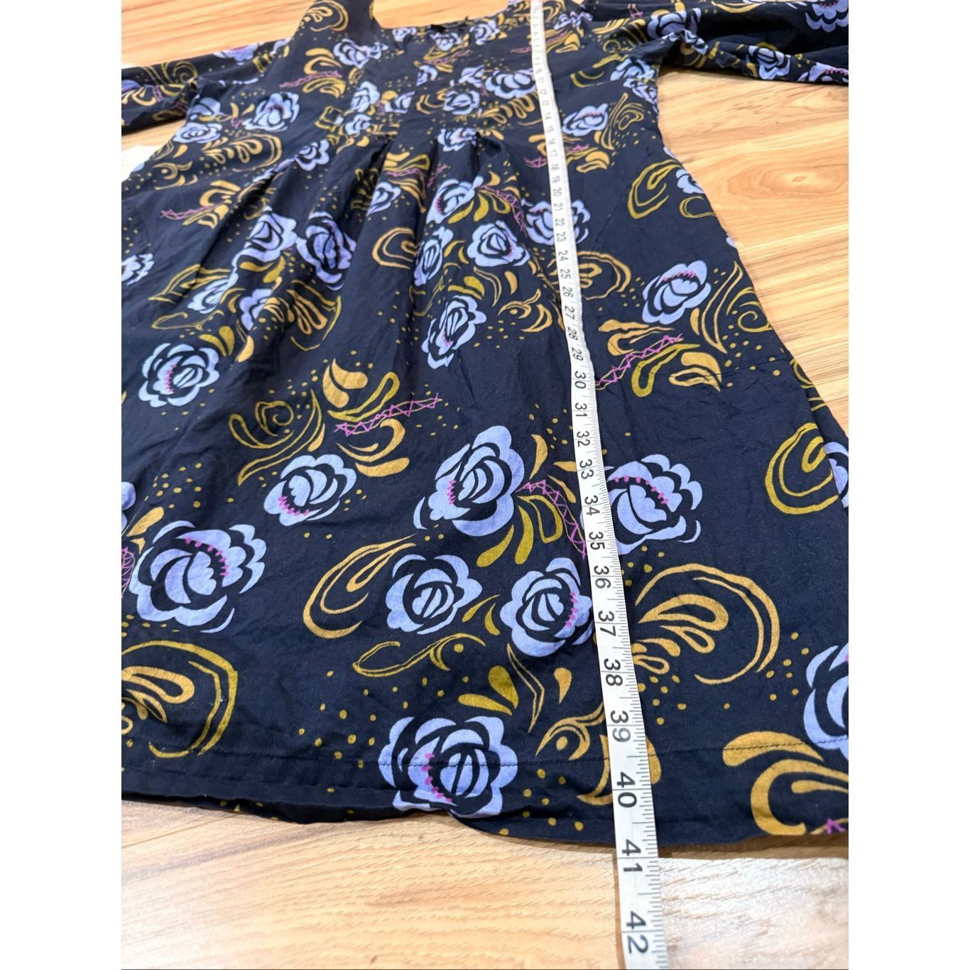 Guru Gudrun Sjoden Floral Blue Midi Dress underarms wear Sz Large Size L / US 10 / IT 46 - 8 Thumbnail