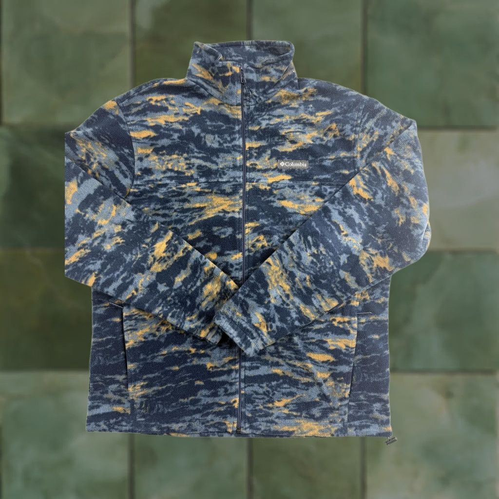 Vintage Columbia Jacket Mens Large Blue Camo Full Zip Fleece Hiking Outdoor Warm Size US L / EU 52-54 / 3 - 1 Thumbnail