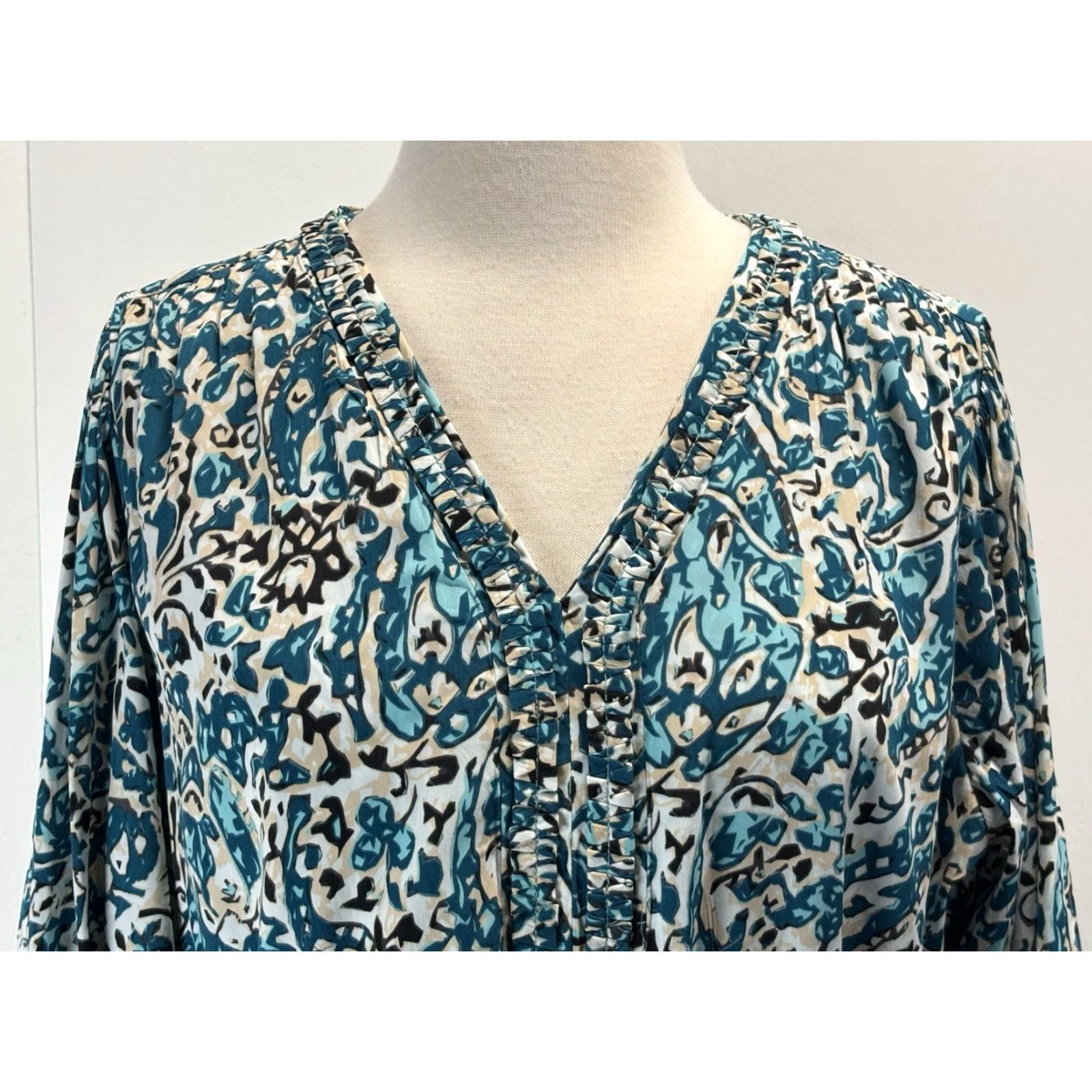 Vintage NEW! Chico’s Self Braid Paisley Midi Dress Sz 2 US 12 Women’s Turquoise Tiered Size XL / US 12-14 / IT 48-50 - 5 Thumbnail