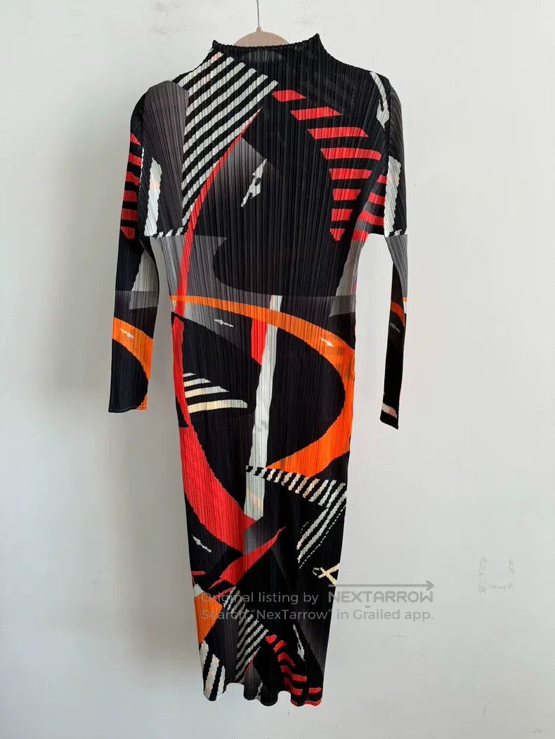 Issey Miyake Issey Miyake Red - Black Ruffled Dress Size M / US 6-8 / IT 42-44 - 2 Thumbnail