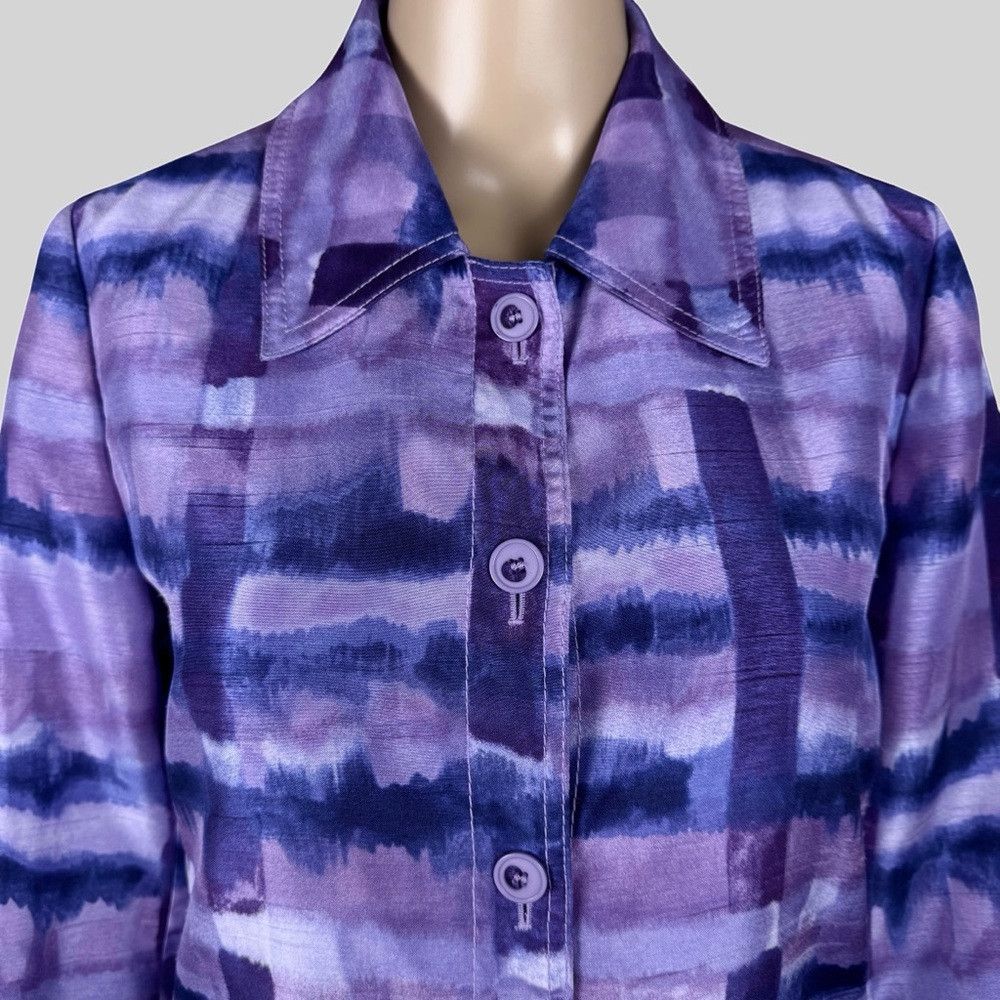 Other Susan Graver Purple Jacket Watercolor Jacket A199414 Size X Size XS / US 0-2 / IT 36-38 - 2 Thumbnail