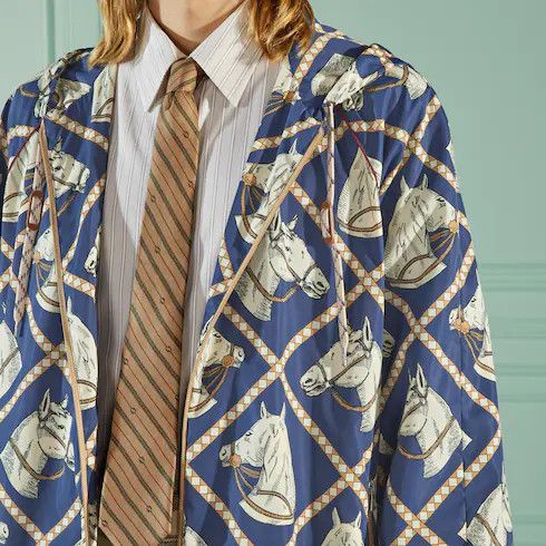 Gucci o1mt1gz0725 Equestrian Print Hooded Jacket in Multicolor Size US L / EU 52-54 / 3 - 3 Thumbnail