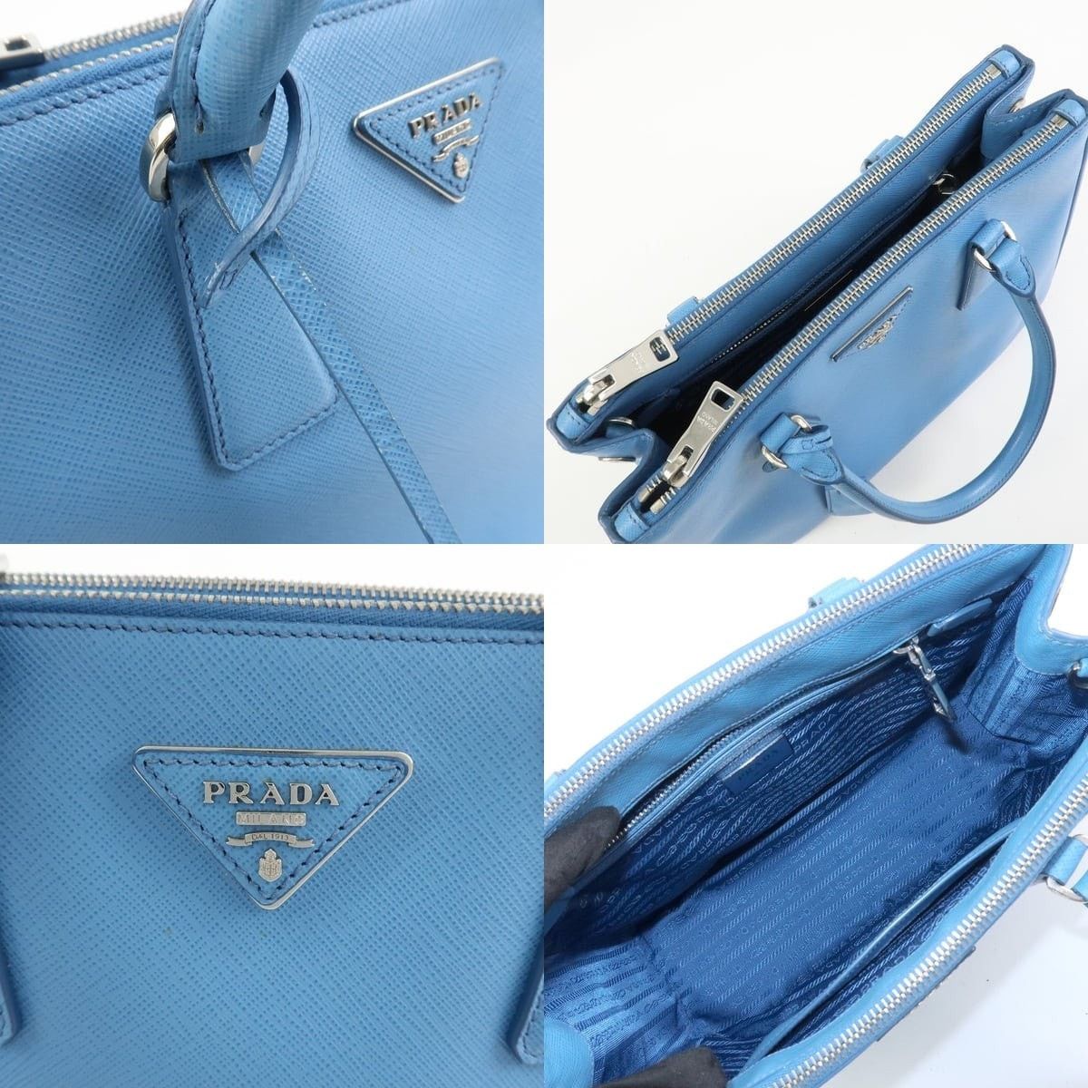 Prada Prada Galleria Saffiano Satchel Blue Size ONE SIZE - 7 Thumbnail
