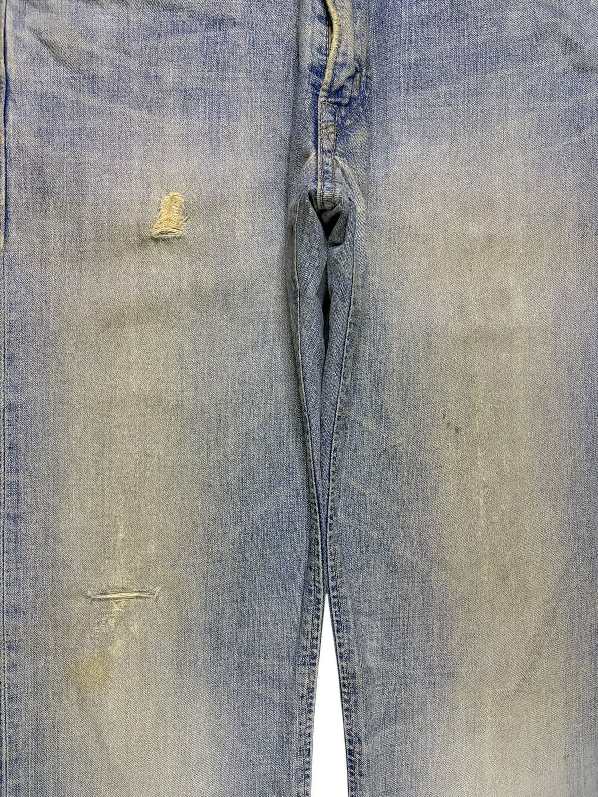 Edwin Vintage Edwin 505ZX Selvedge Mud Wash Distressed Loose Jeans Size US 30 / EU 46 - 6 Thumbnail
