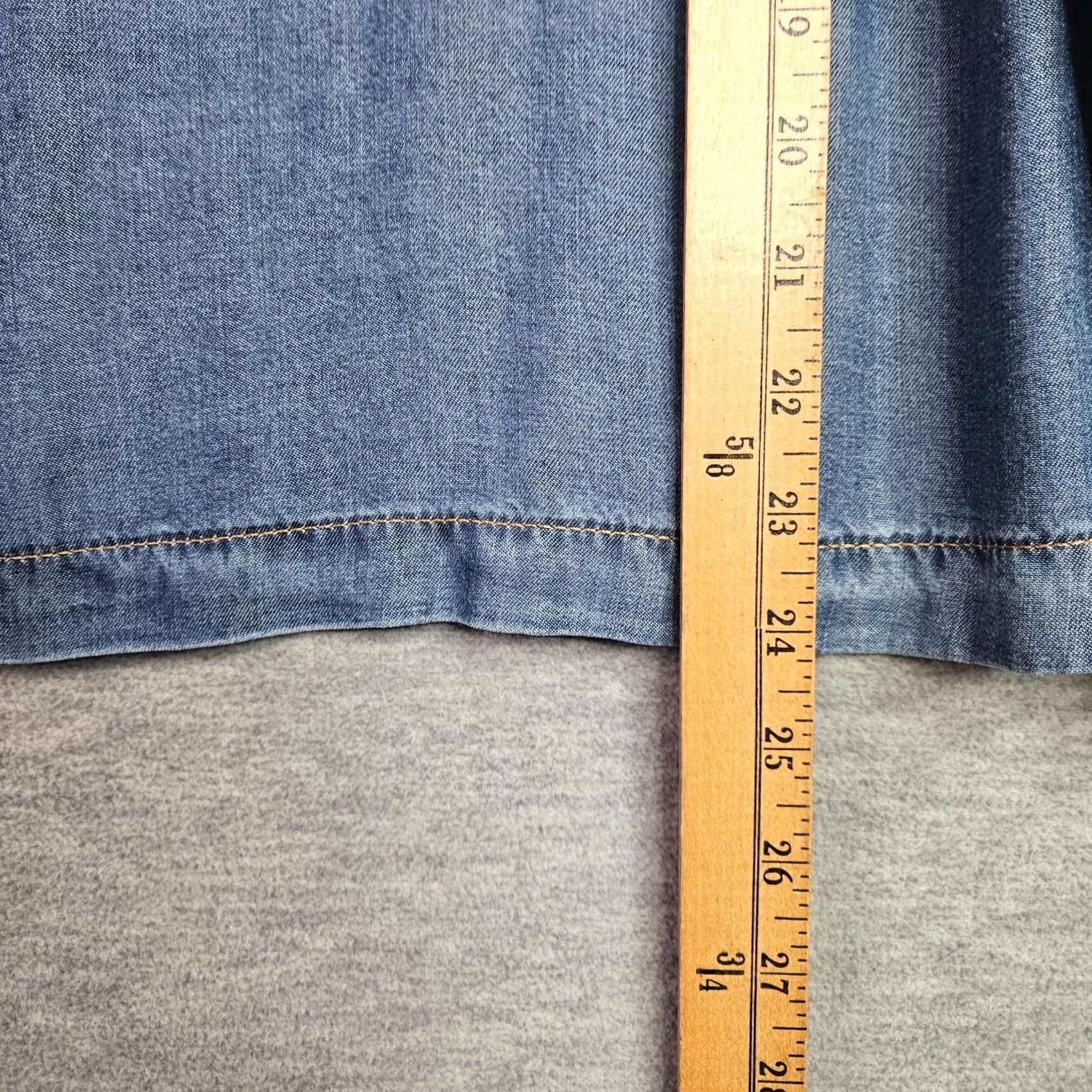 Torrid Torrid Denim Crop Top Tencel Square Neck 2X Blue NWT Womens Top Casual Short Sleeve Medium Wash Size XXL / US 16-18 / IT 52-54 - 4 Thumbnail