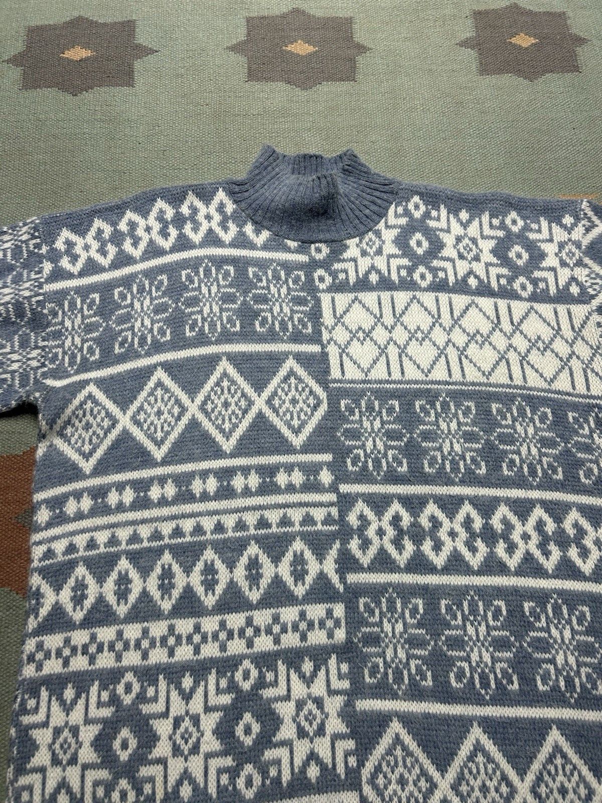 Vintage Vintage acrylic knit sweater Nordic Icelandic snowflake larg Size US L / EU 52-54 / 3 - 3 Thumbnail