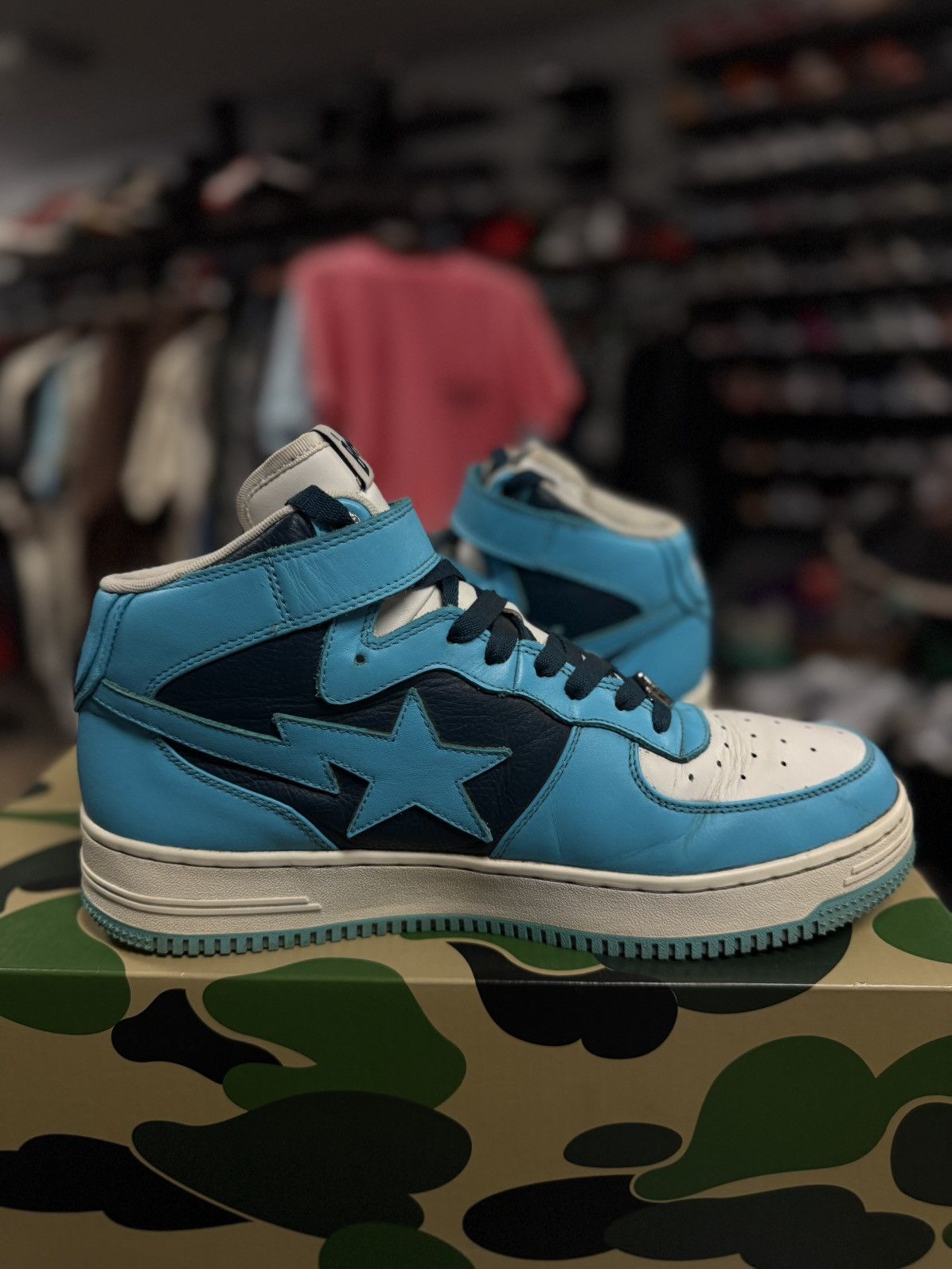 Bape Bapesta High Top Sneakers Size 12US BLUE W BOX Size US 12 / EU 45 - 8 Thumbnail