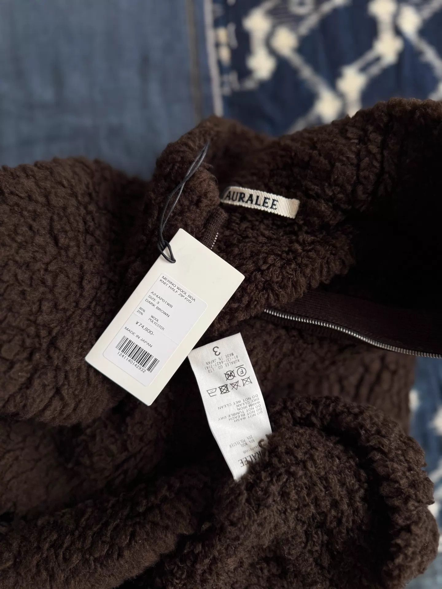 Auralee AURALEE 24AW Boa Knit PO HZ Merino Lamb Fleece Brn 3 Size US L / EU 52-54 / 3 - 9 Thumbnail