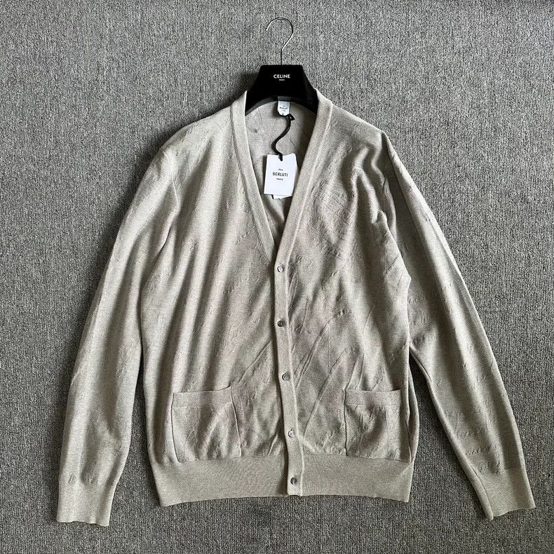 Berluti Berluti Grey cardigan sweater jacket coat Size US XL / EU 56 / 4 - 1 Thumbnail