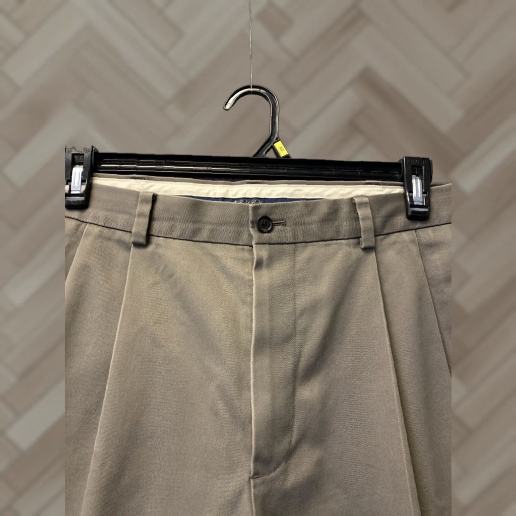 Brooks Brothers Brooks Brothers Chino Pants Mens 34x30 Gray 0618 / Flat Front Button Zip Regular Straight Pants Tan Knit Cotton Lightweight Stretch Preppy 90s? Size US 34 / EU 50 - 1 Thumbnail