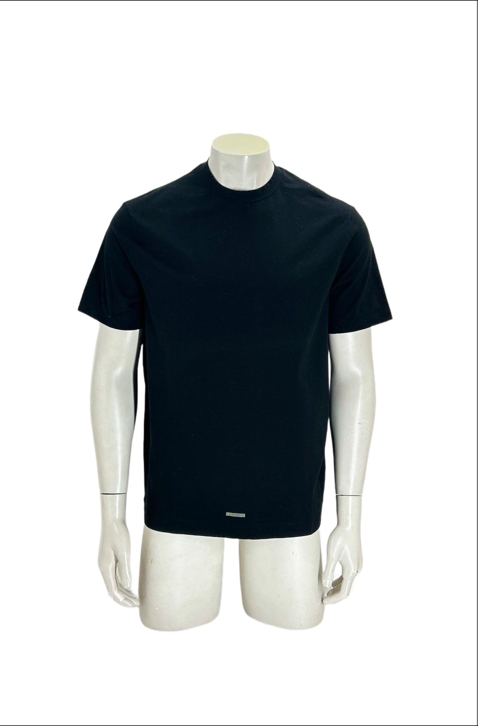 C.P. Company CP Company Black Mercerised Cotton Crew Neck T-Shirt Size US XL / EU 56 / 4 - 1 Thumbnail