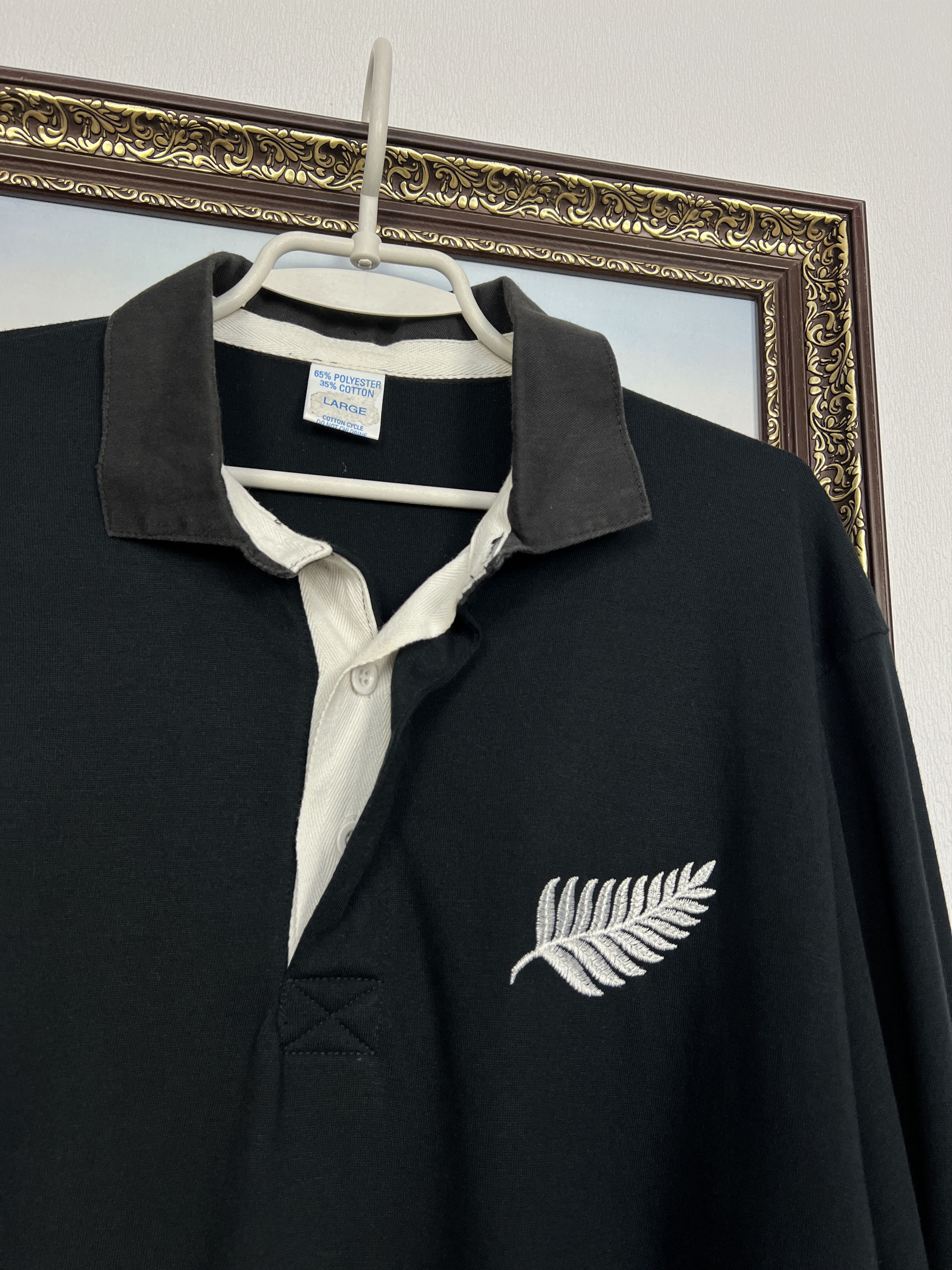 Vintage New Zealand All Blacks Rugby Union Jersey Long Sleeve Trikot Size US L / EU 52-54 / 3 - 4 Thumbnail